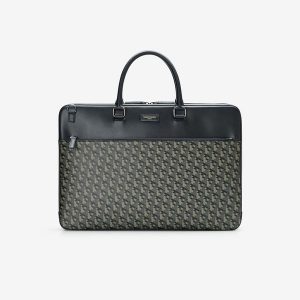 BLACK SAFFIANO BUSINESS BAG (K8105993) - TAKEO KIKUCHI Thailand