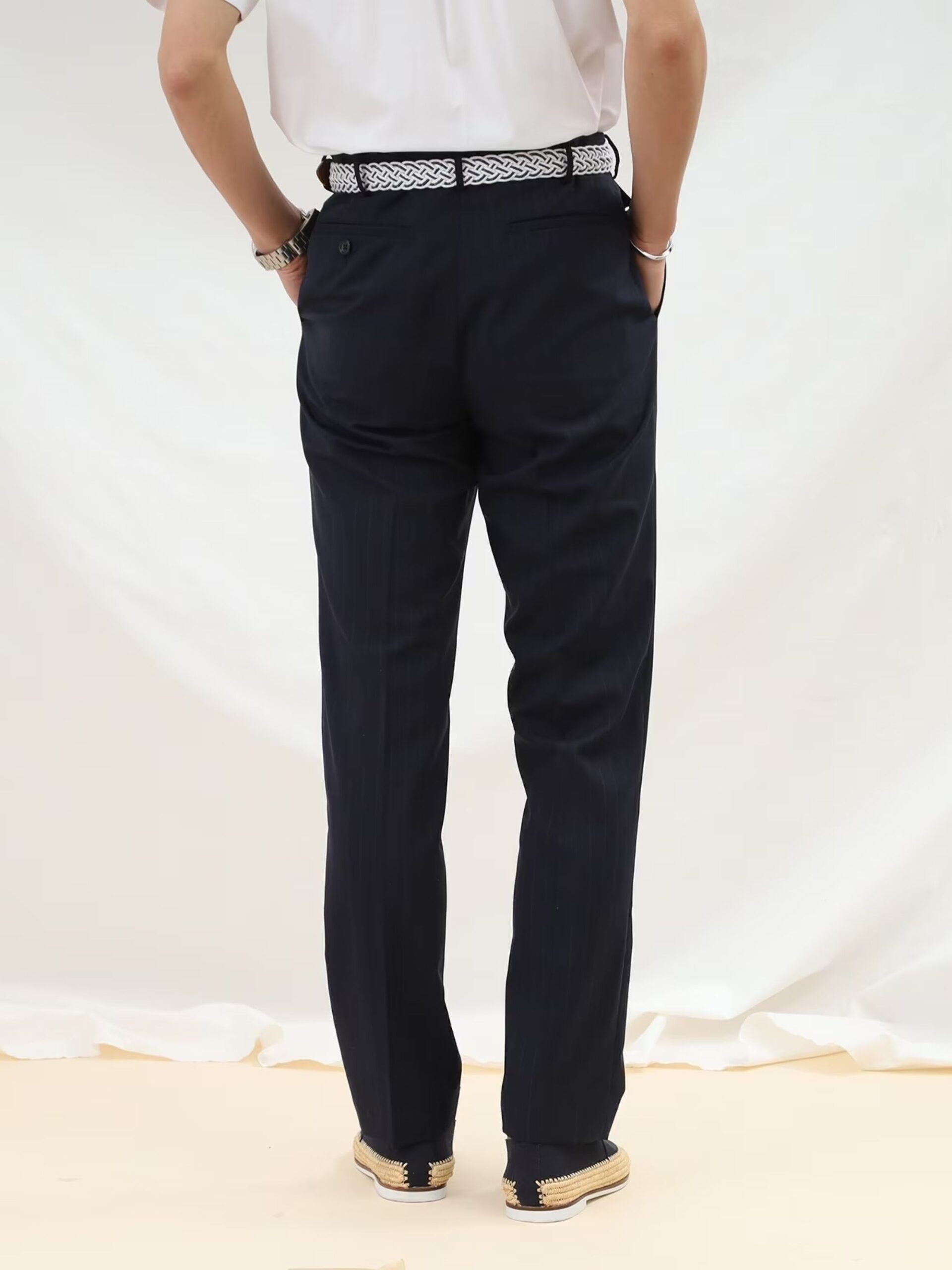 WHITE LEATHER COTTON MESH BELT (4)