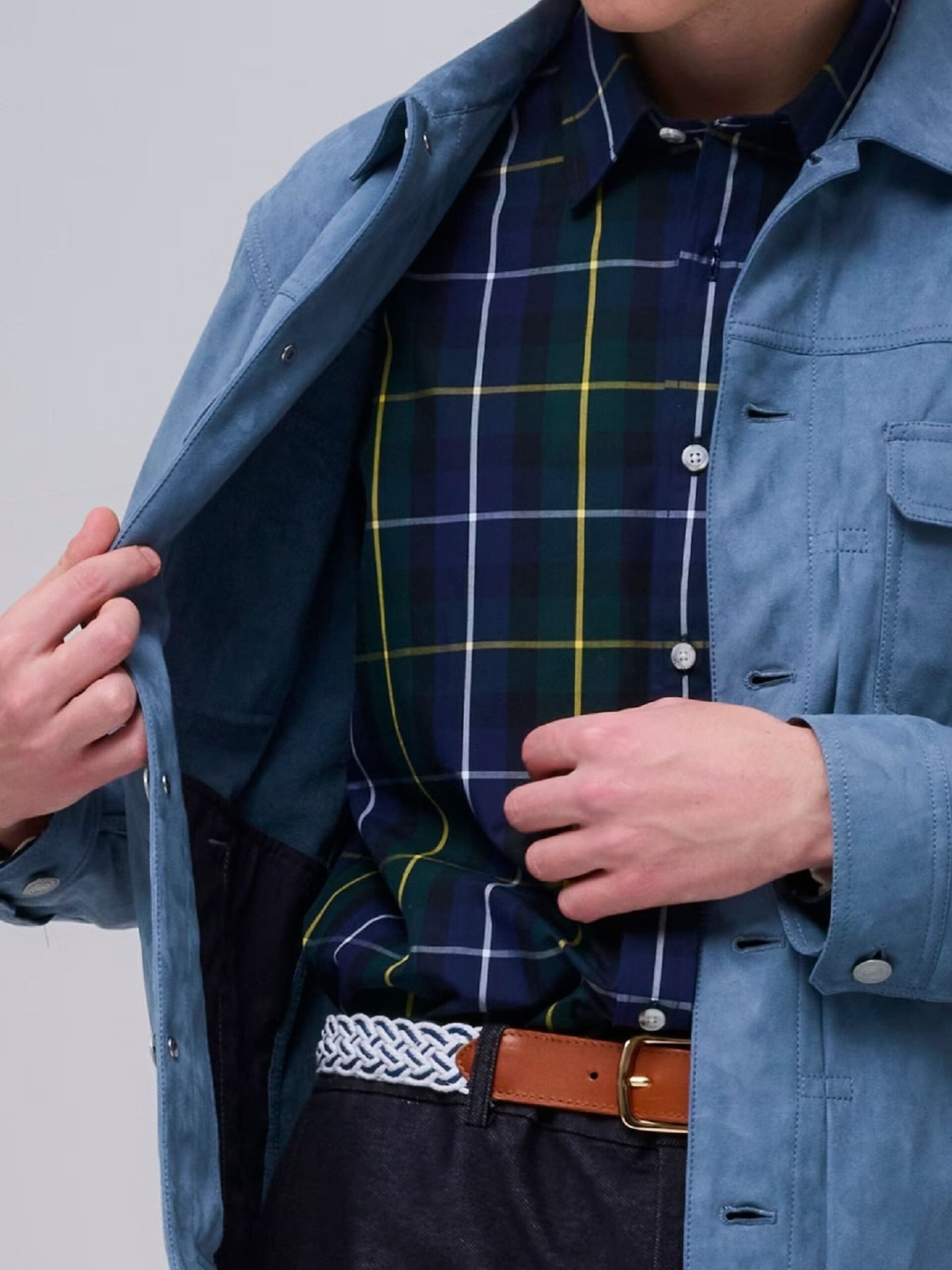 WHITE LEATHER COTTON MESH BELT (6)