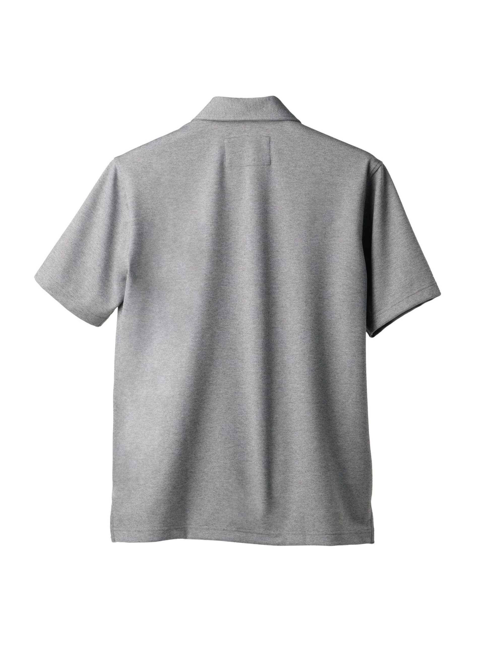 GREY STRETCH PUNCH FABRIC ZIPPER POLO SHIRT (K8138999) (2)