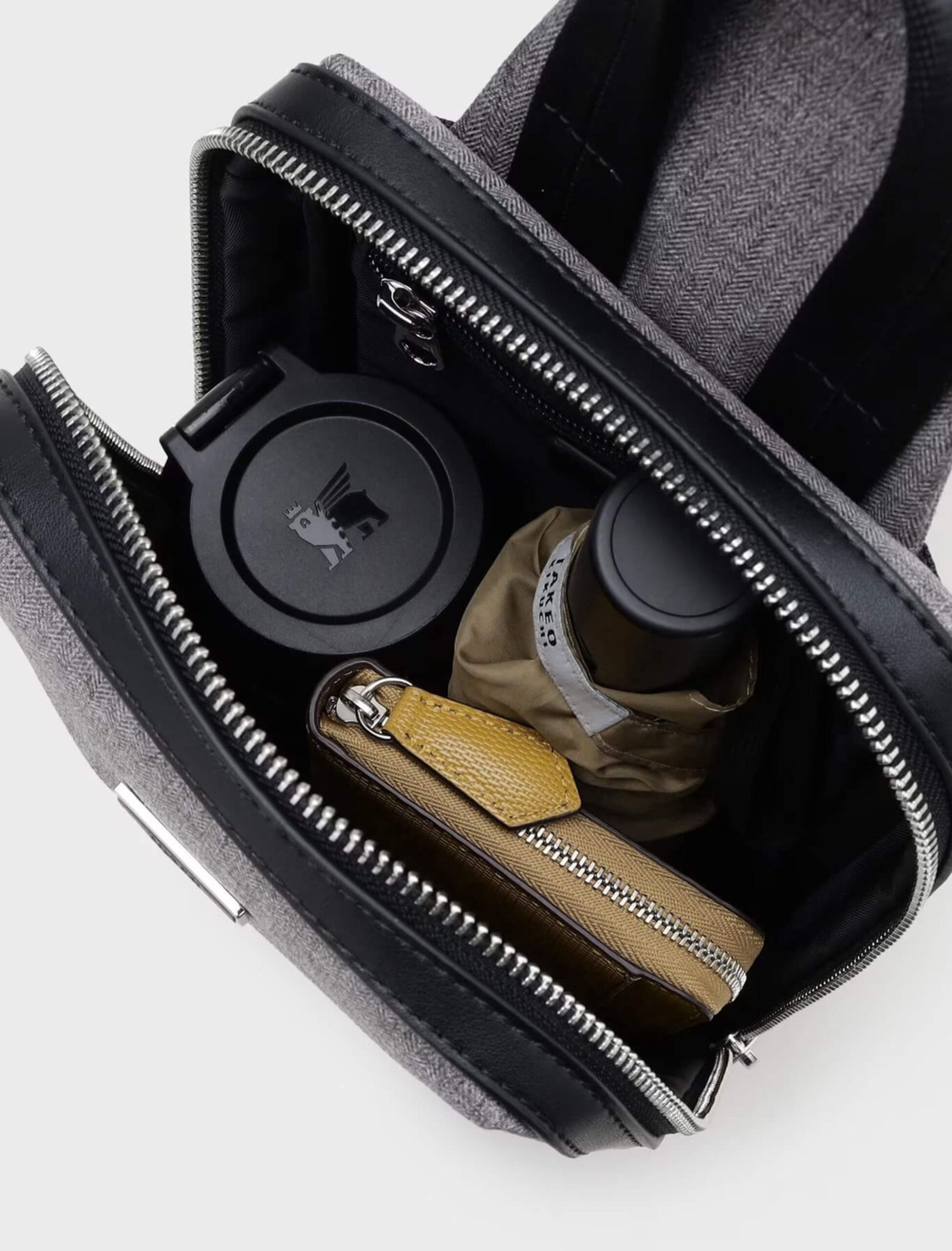 GREY HERRINGBONE ONE-SHOULDER BAG (9)