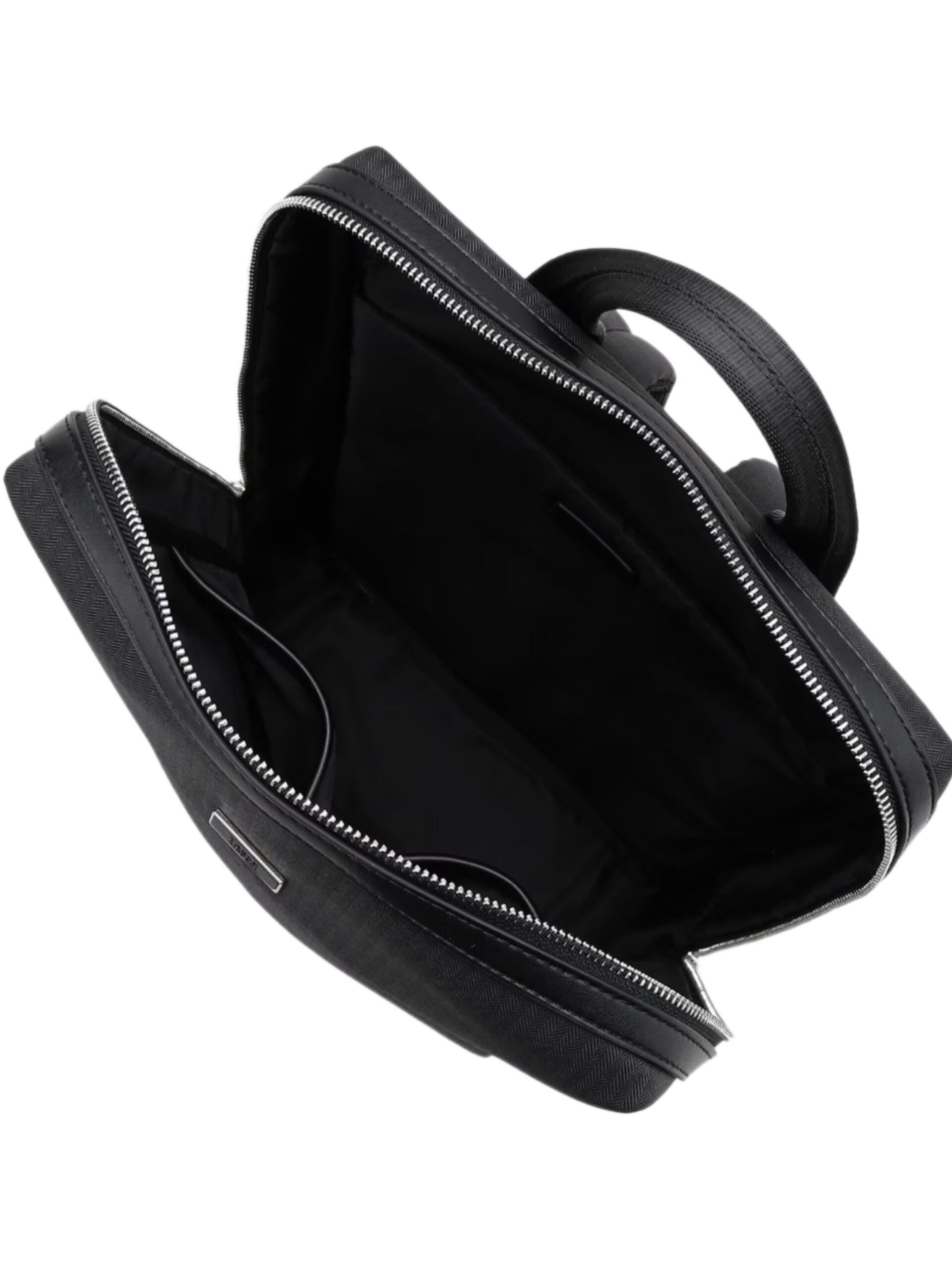 BLACK HERRINGBONE BACKPACK (7008301)