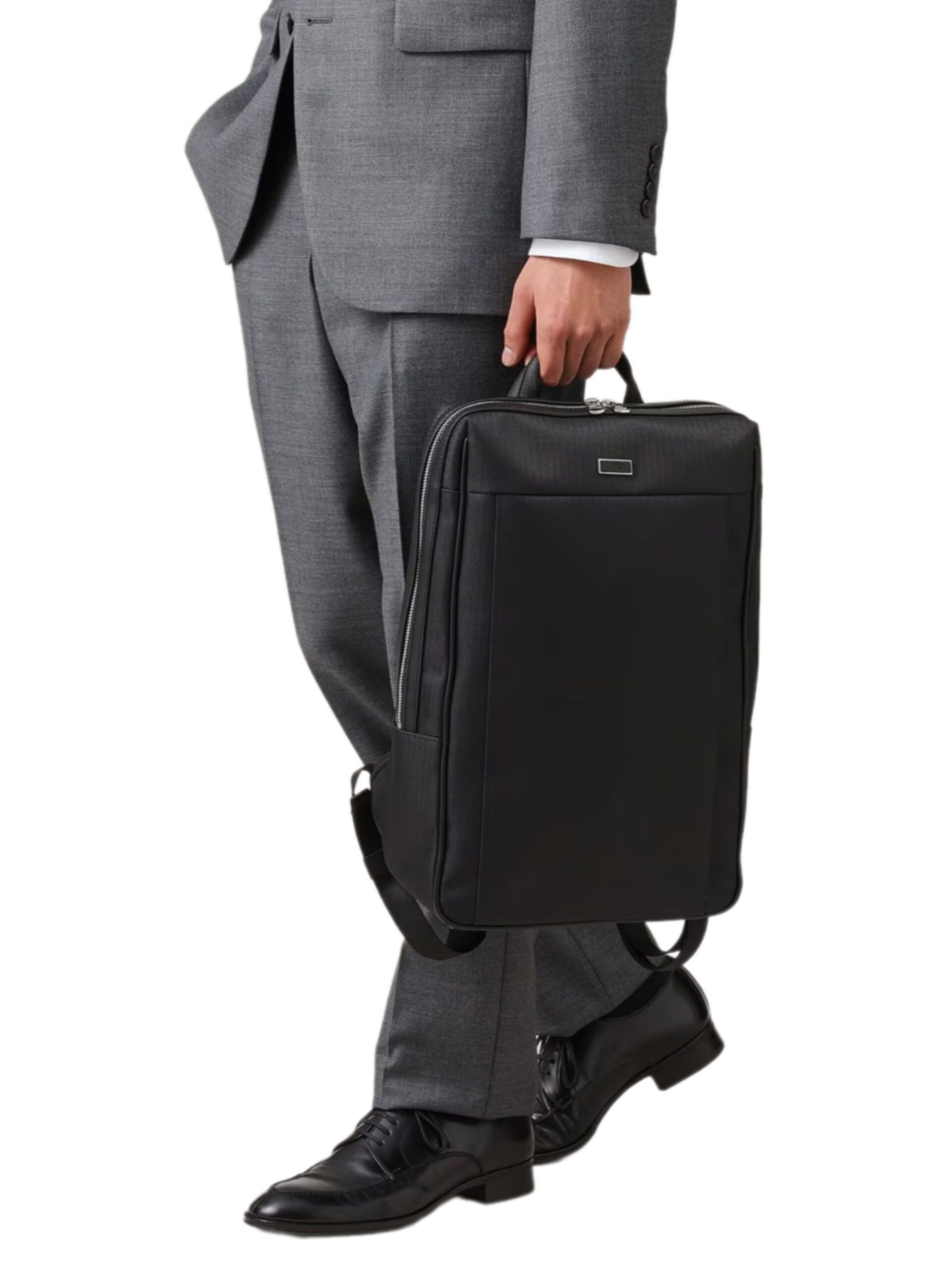 BLACK HERRINGBONE BACKPACK (7008302)