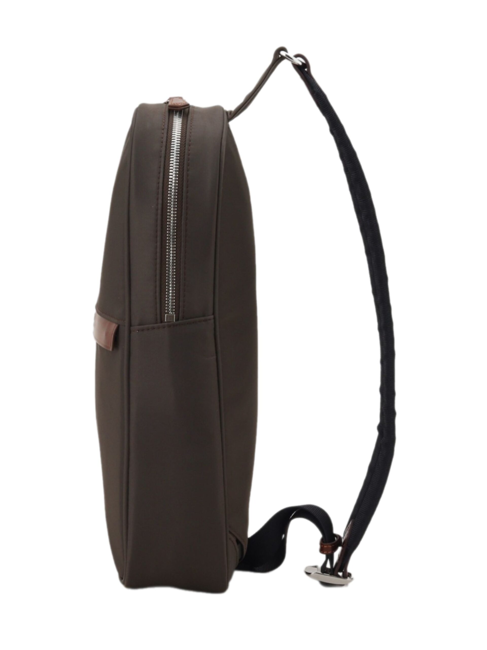 BROWN LEATHER COMBI NYLON ONE-SHOULDER BAG (7009343)