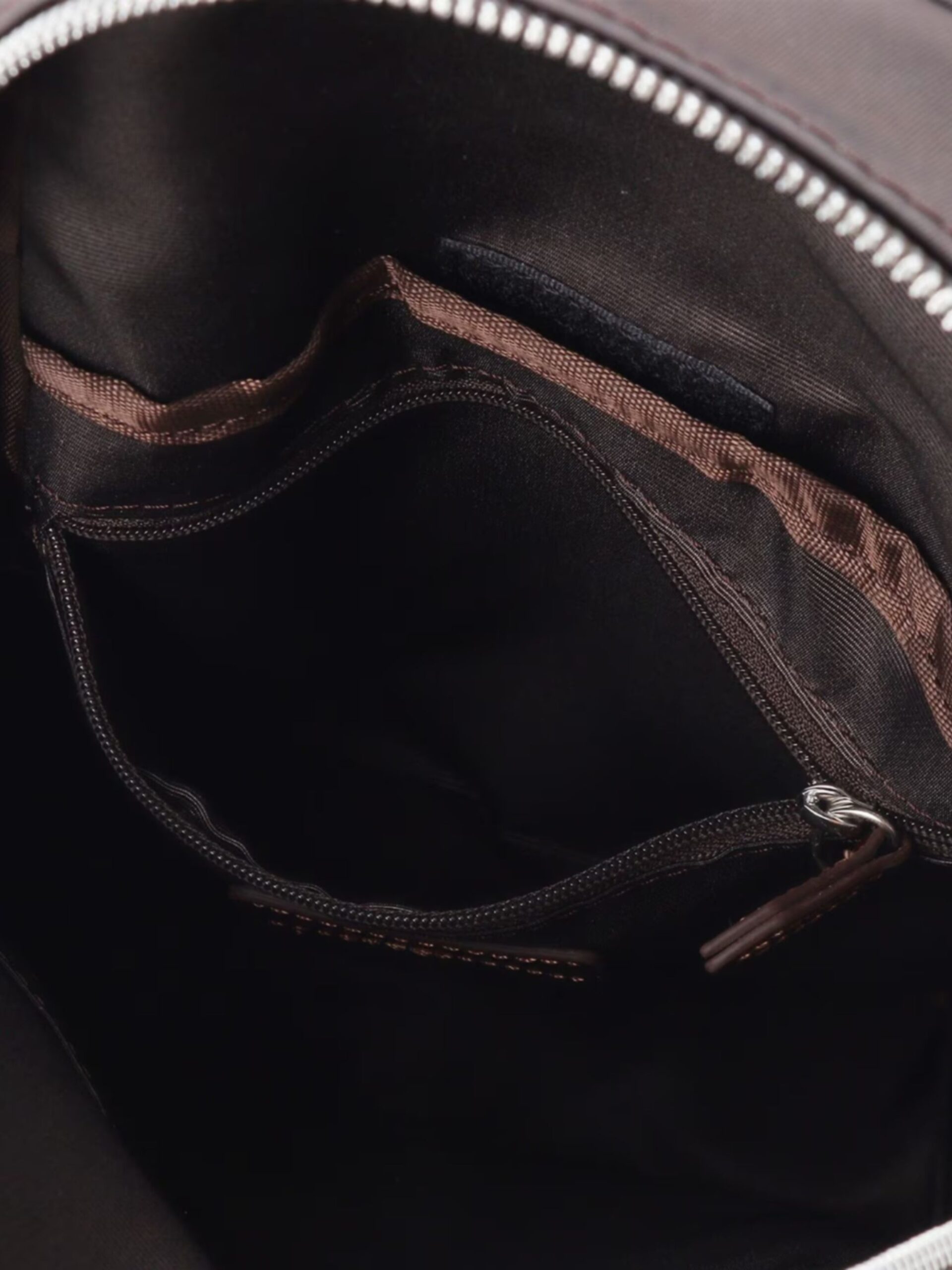 BROWN LEATHER COMBI NYLON ONE-SHOULDER BAG (7009344)