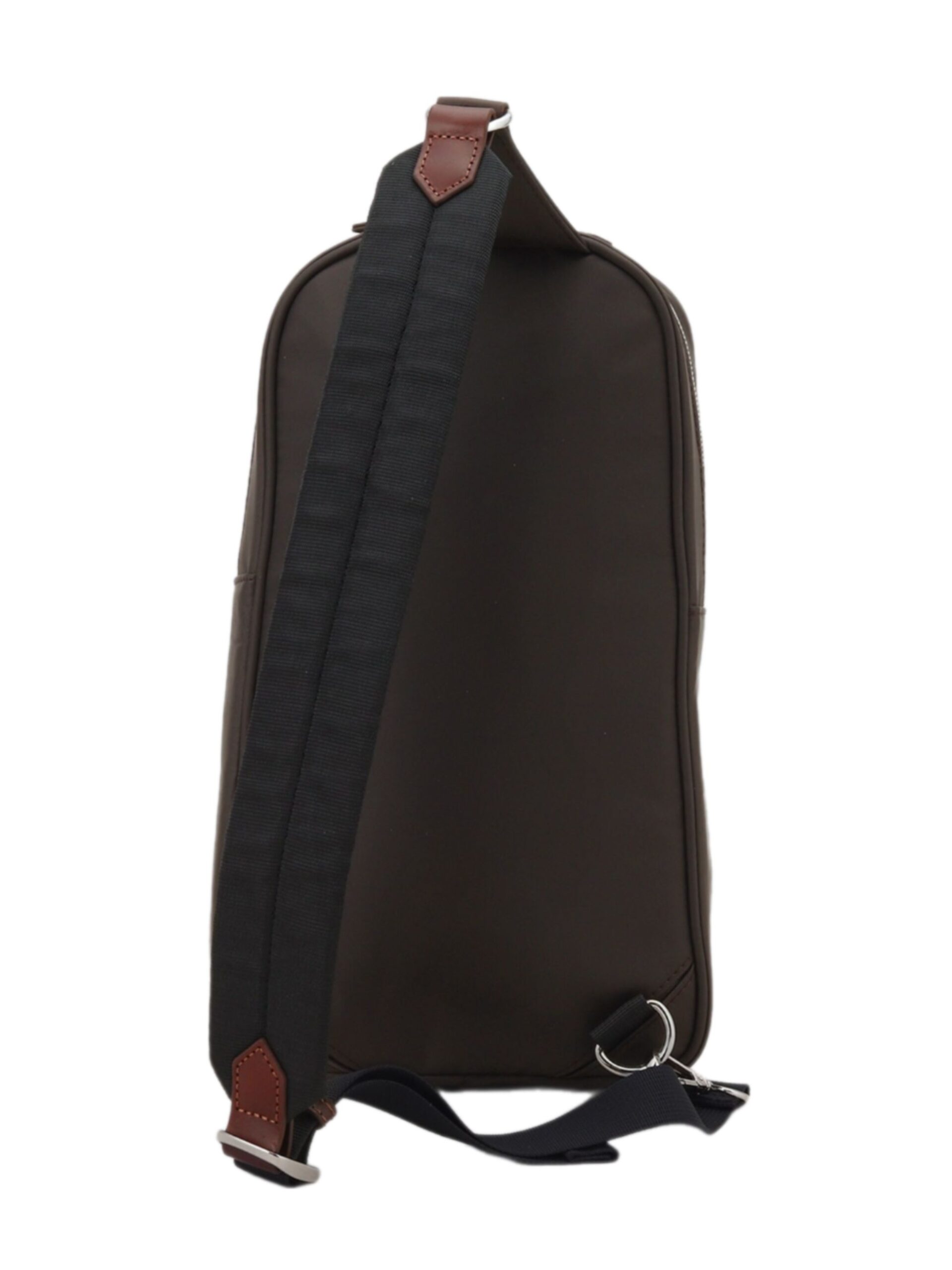 BROWN LEATHER COMBI NYLON ONE-SHOULDER BAG (7009345)