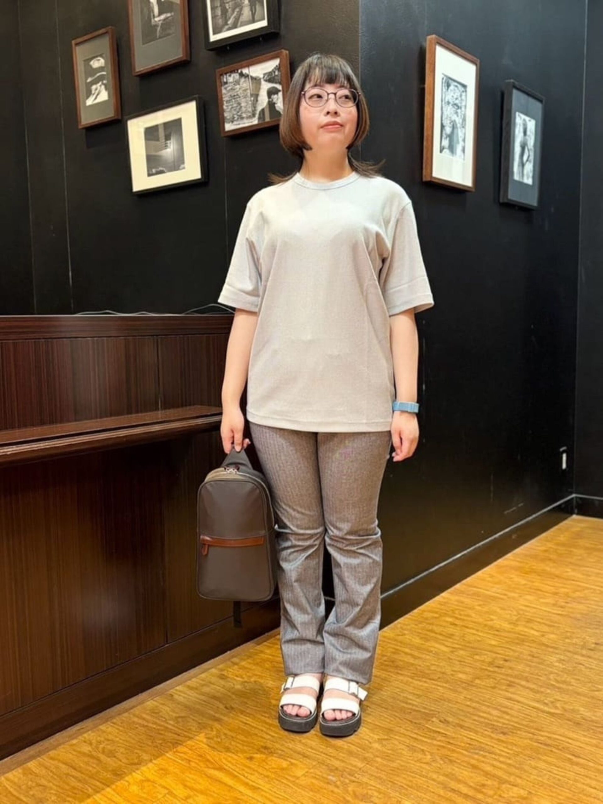 BROWN LEATHER COMBI NYLON ONE-SHOULDER BAG (7009354)