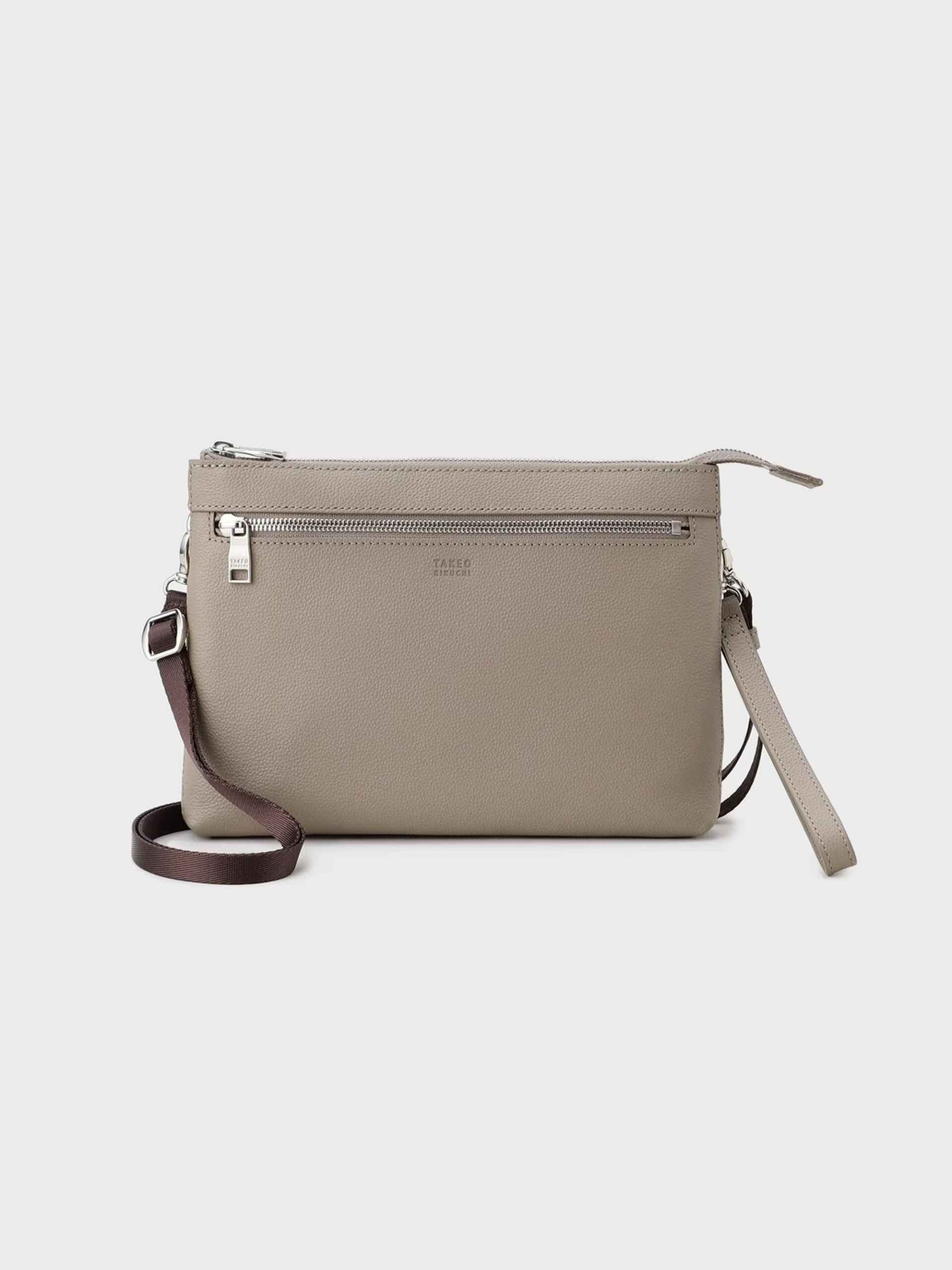 BEIGE LEATHER CLUTCH BAG (7009353)
