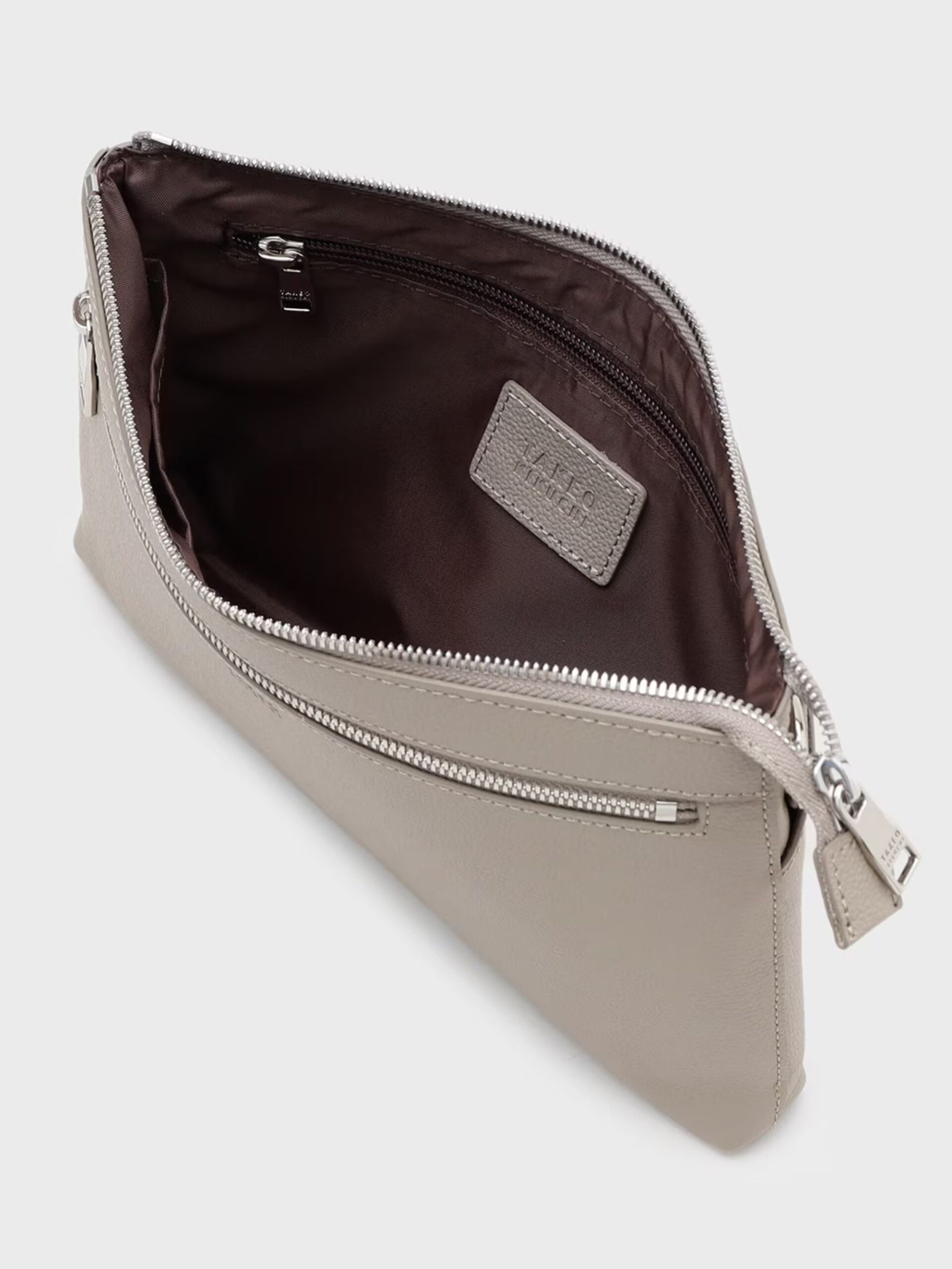 BEIGE LEATHER CLUTCH BAG (7009356)