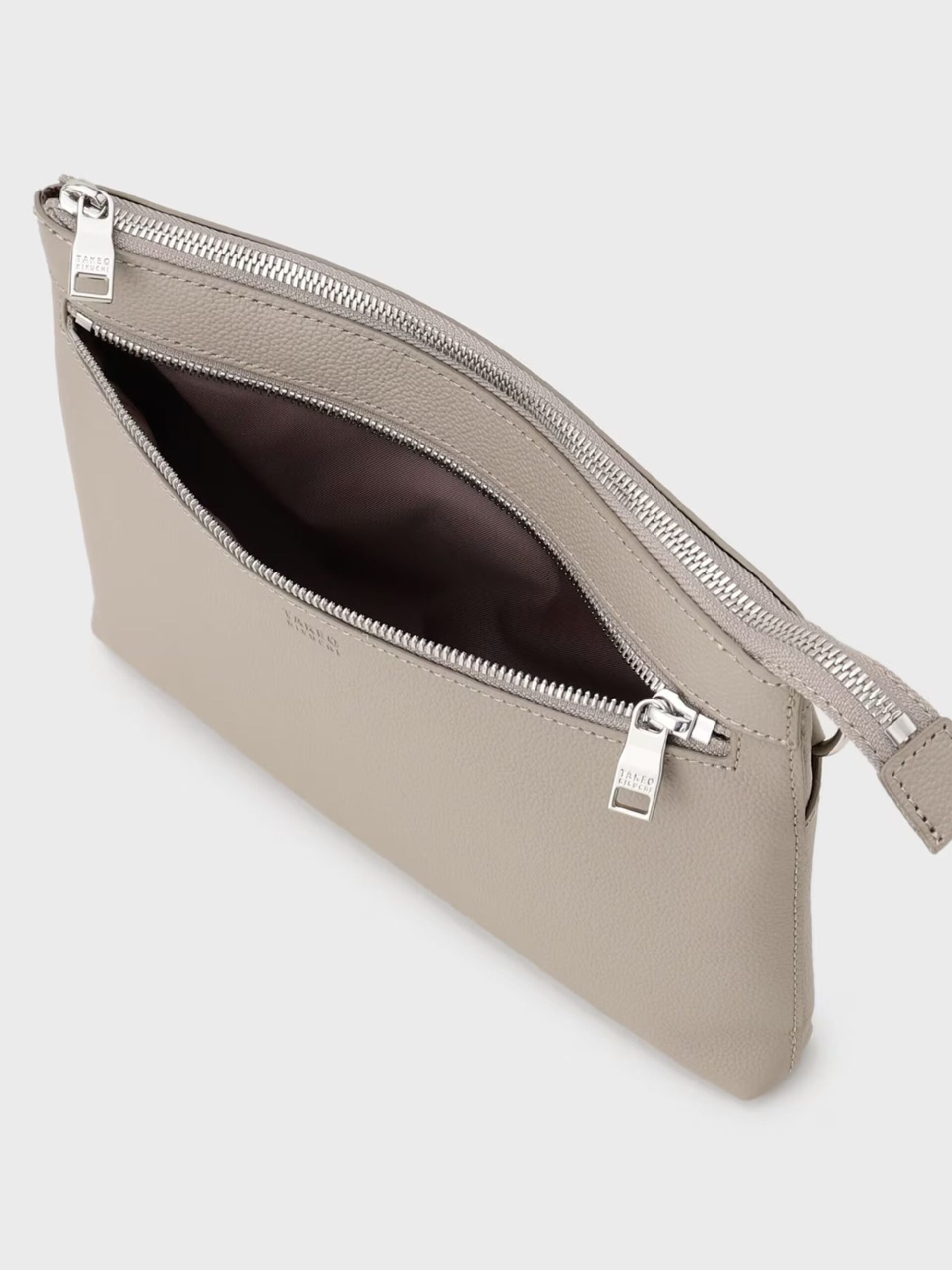 BEIGE LEATHER CLUTCH BAG (7009364)