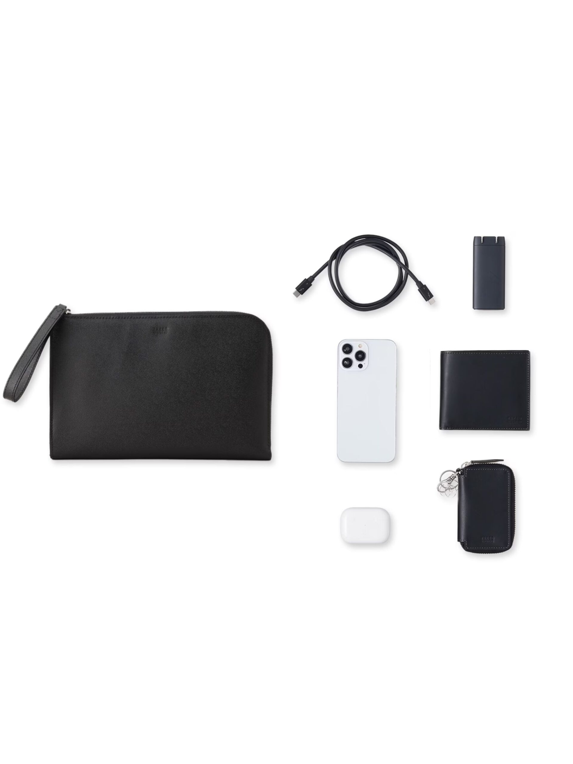 BLACK WIDE OPEN LEATHER CLUTCH BAG (2)