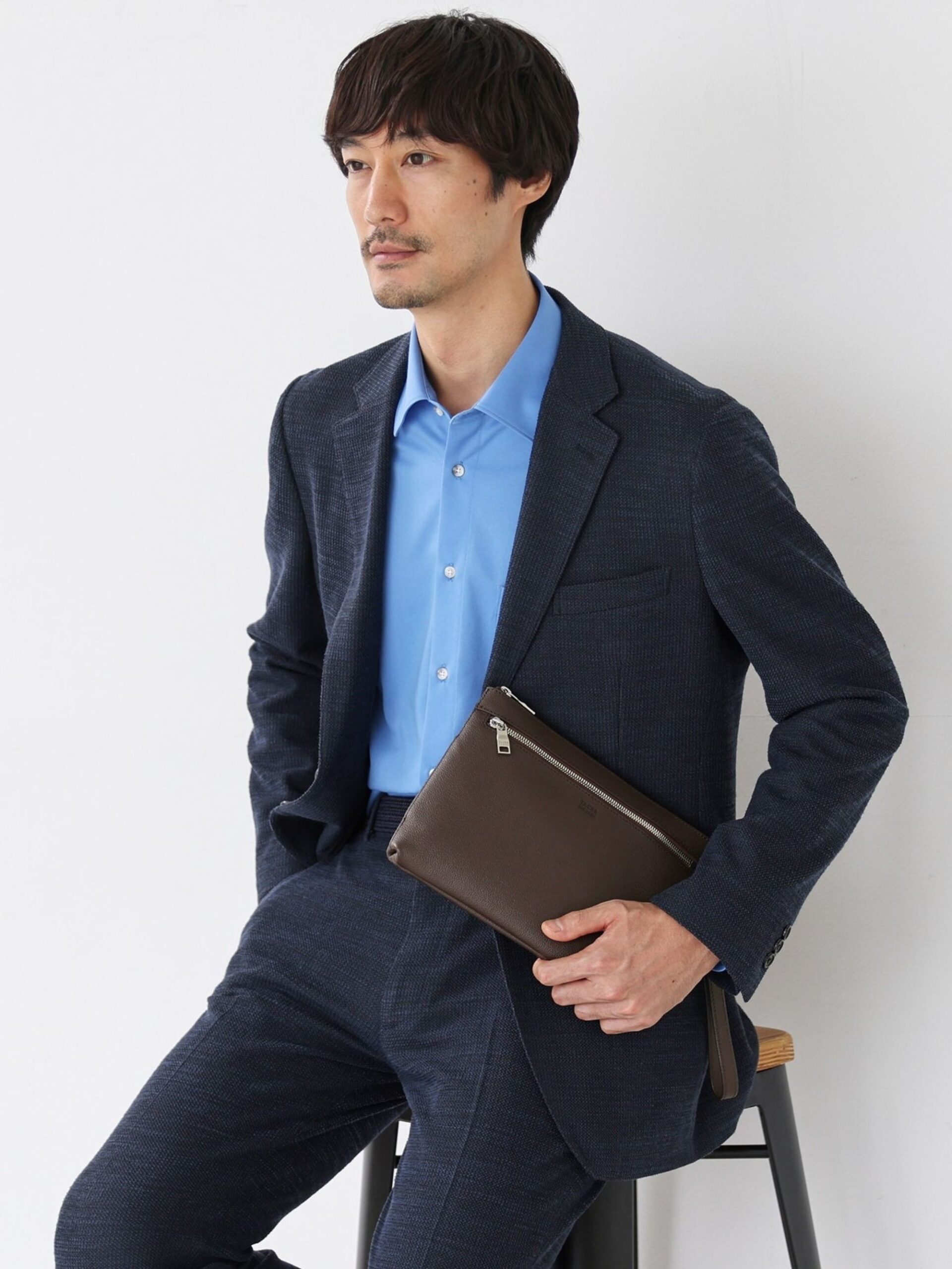 BROWN LEATHER CLUTCH BAG (7009355)