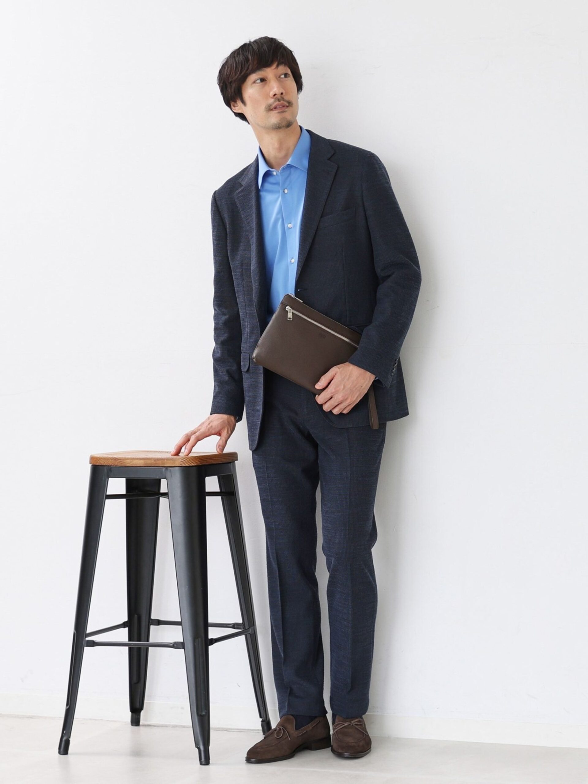 BROWN LEATHER CLUTCH BAG (7009356)