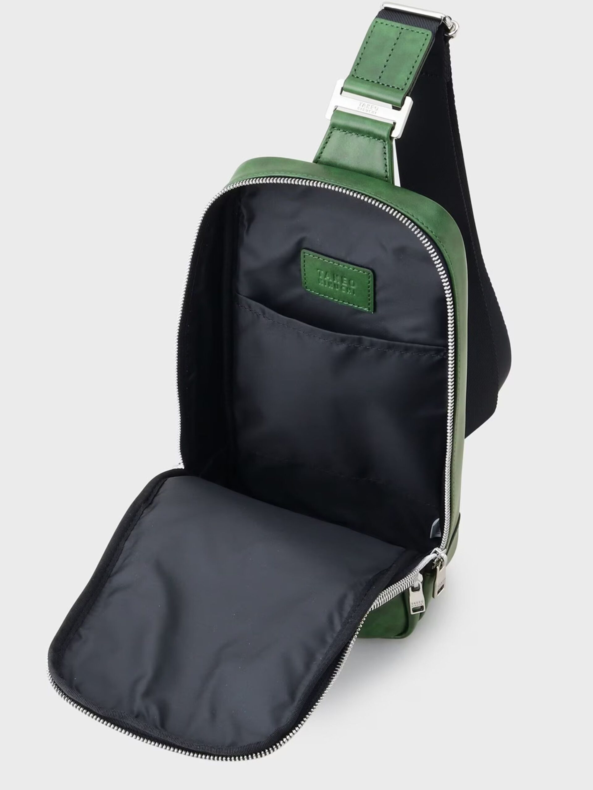 GREEN MARBLE LEATHER ONE-SHOULDER BAG AW (7009362)