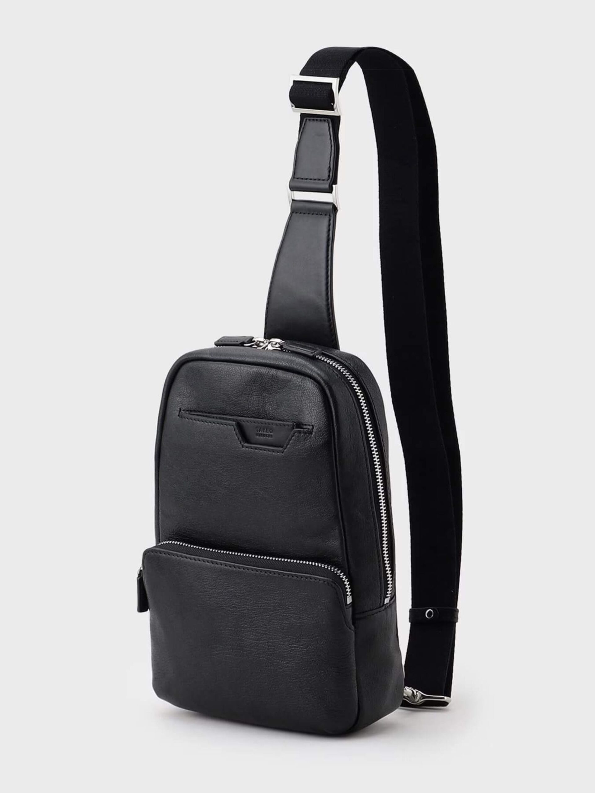 BLACK SOFT SHRINK LEATHER BODY BAG (G8701074) (1)