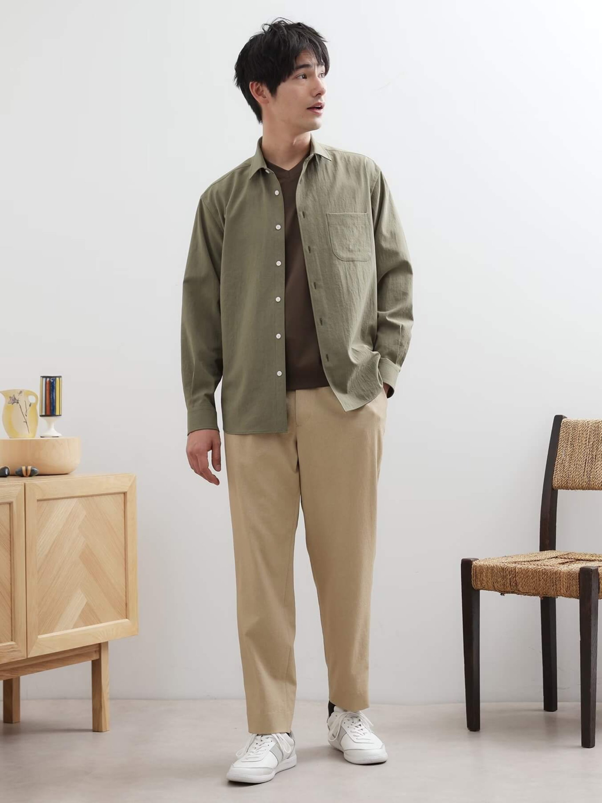 GREEN-MIJ-LINEN-LIKE-MINI-COLLAR-SHIRT-5