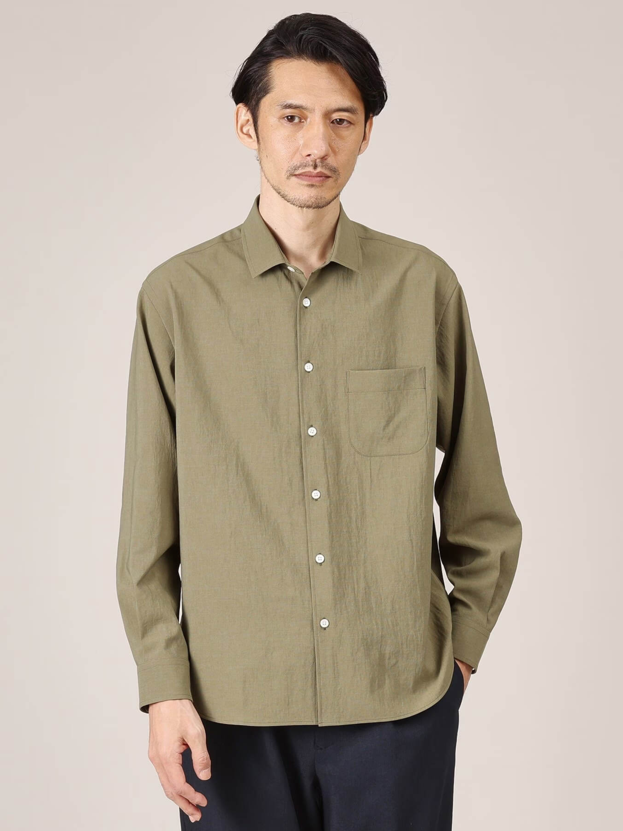 GREEN-MIJ-LINEN-LIKE-MINI-COLLAR-SHIRT-6