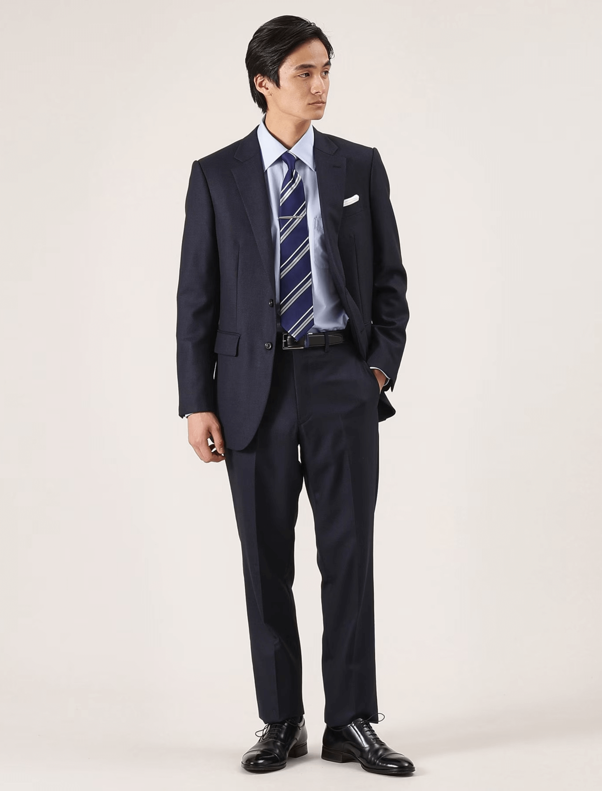 BLACK MIJ 2TONE LEATHER FORMAL BELT (5)