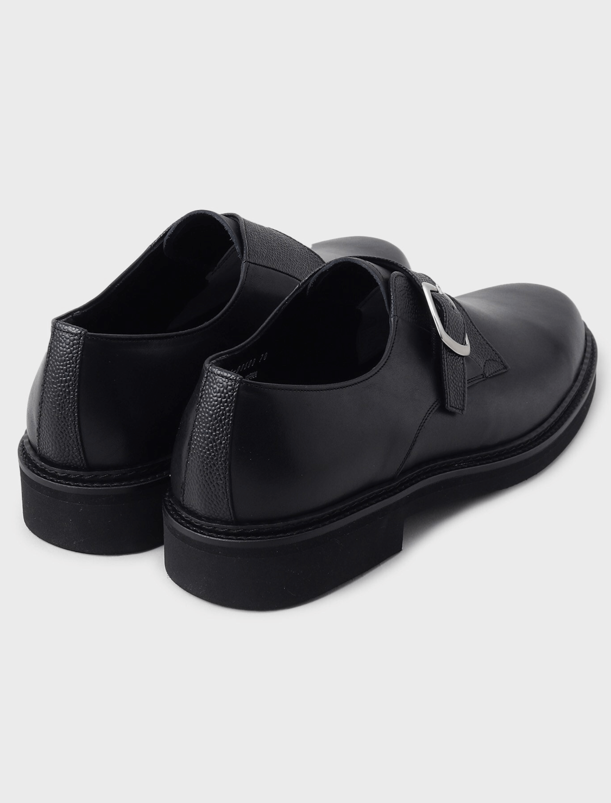 BLACK SINGLE MONK LEATHER SHOES (3)