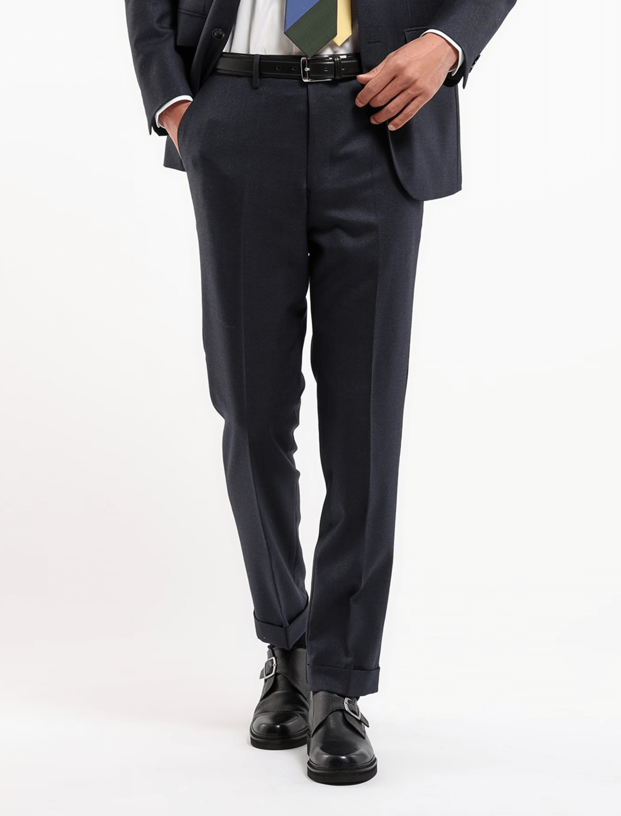 BLACK SINGLE MONK LEATHER SHOES (6)