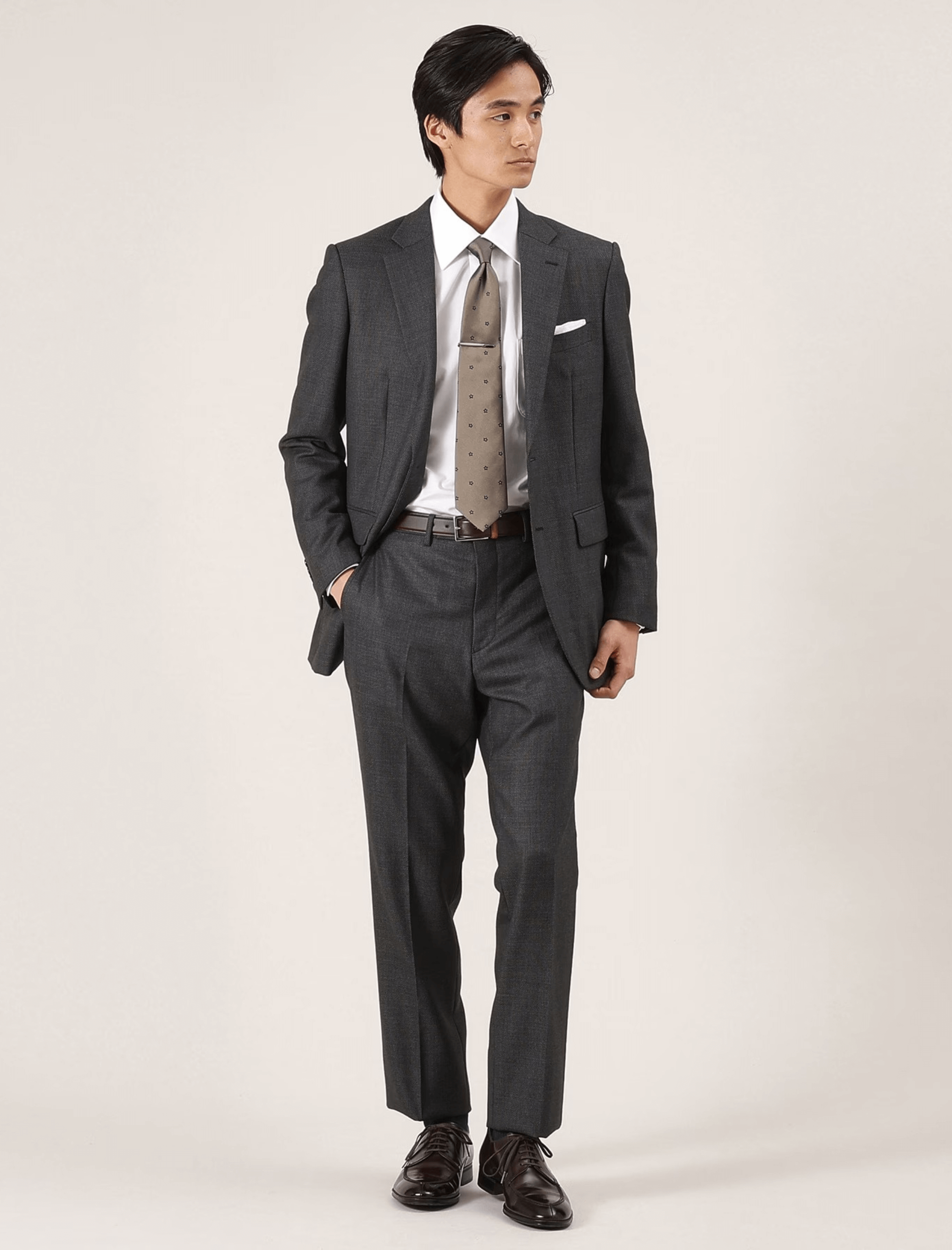 BROWN MIJ 2TONE LEATHER FORMAL BELT (3)