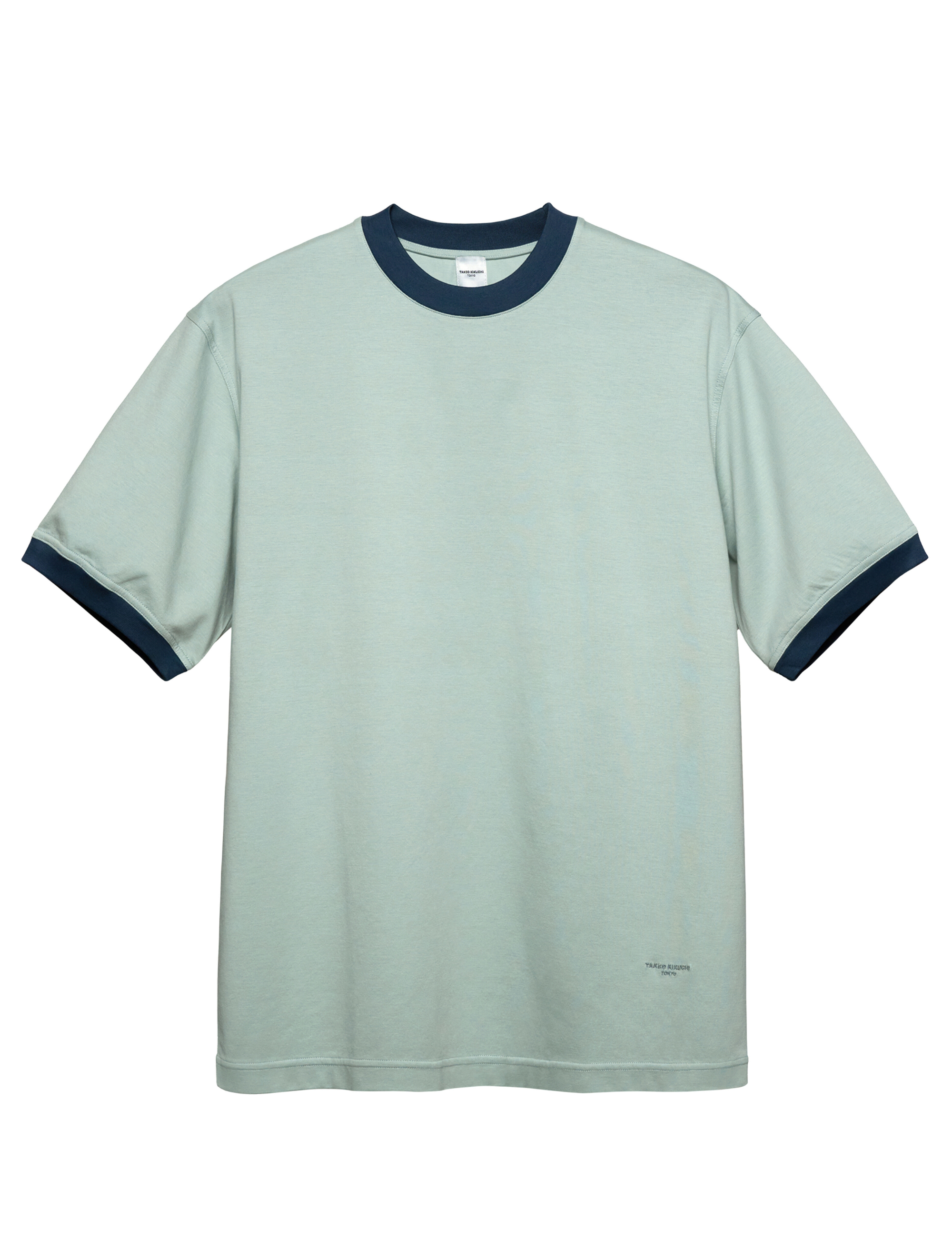 GREEN CUFFED CREW NECK ANTI UV COTTON TSHIRT (1)