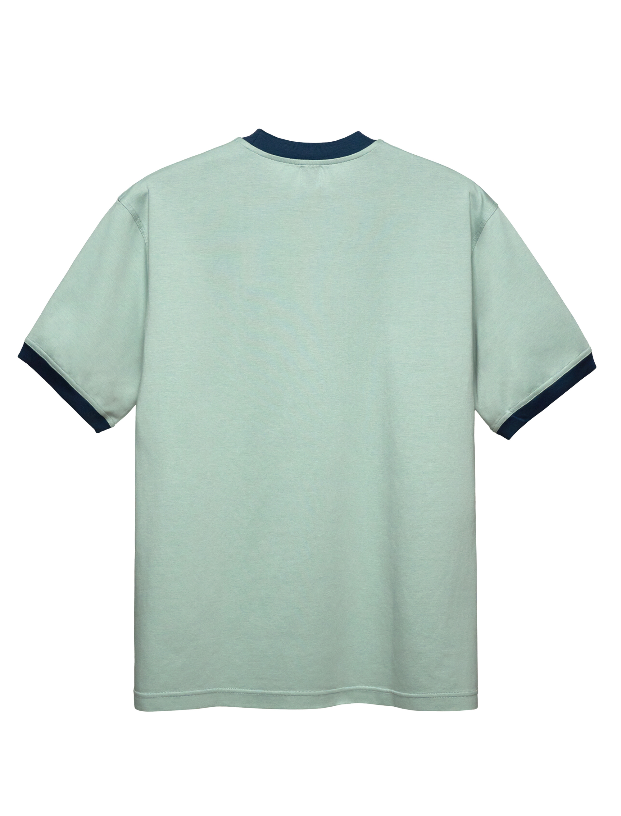 GREEN CUFFED CREW NECK ANTI UV COTTON TSHIRT (2)