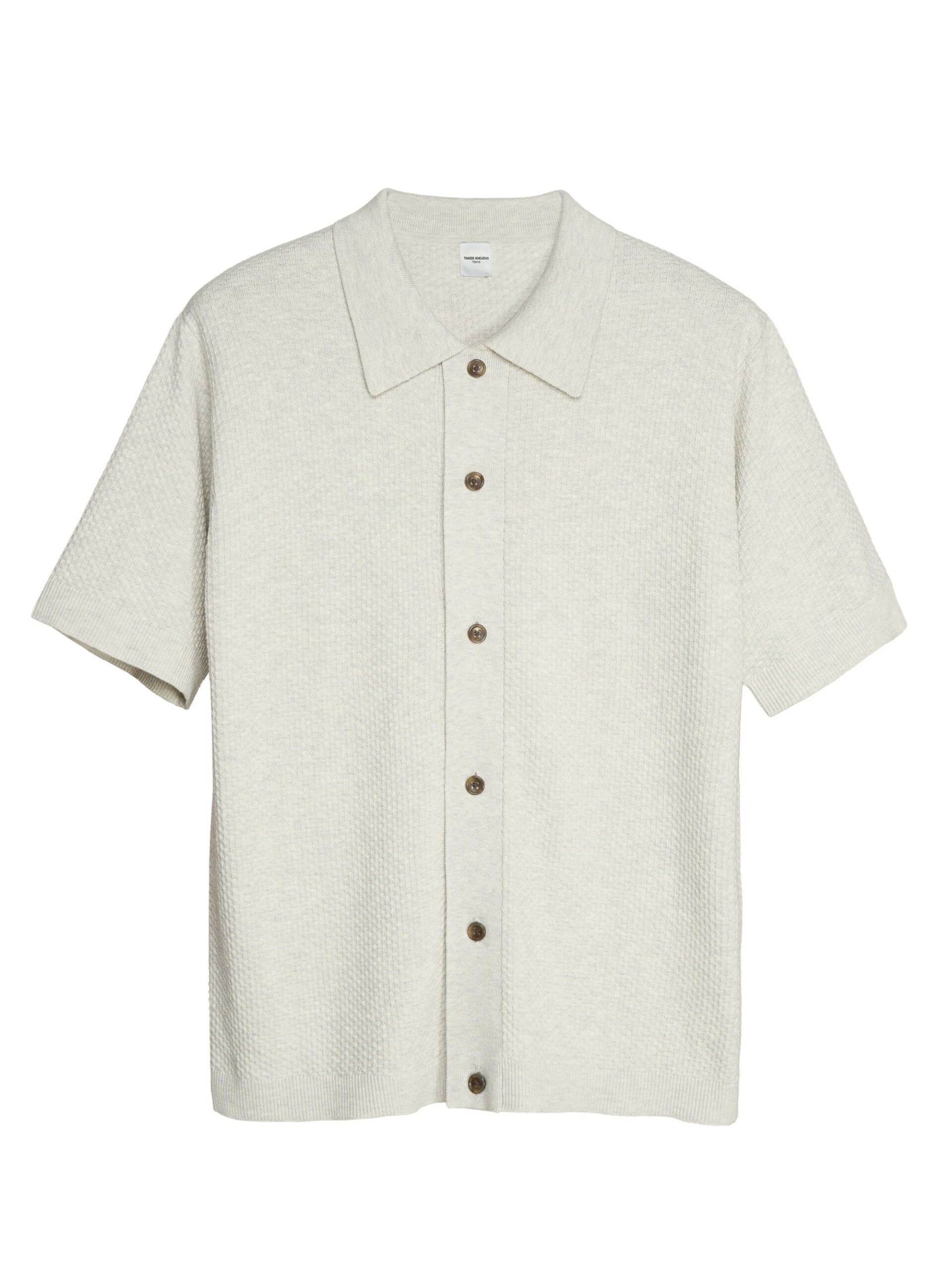 GREY OPEN COLLAR MOSS STITCH COOLMAX SHIRT (K8112501)