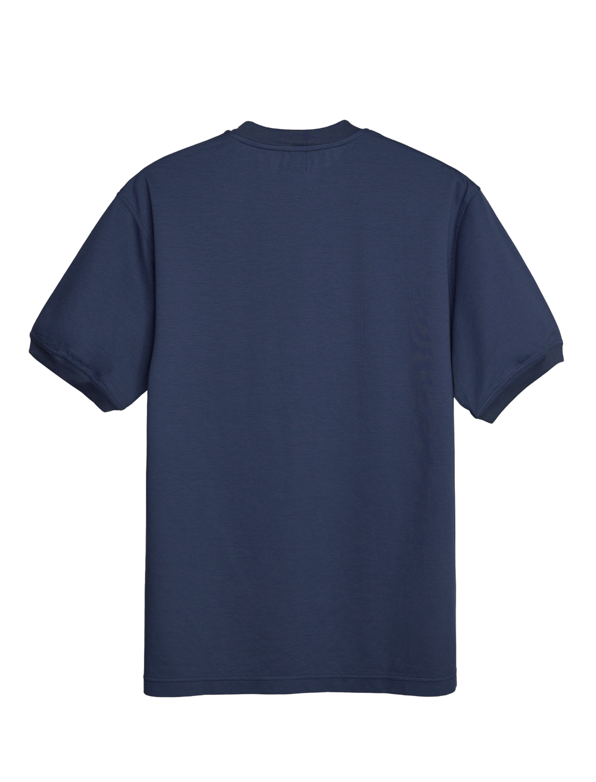 NAVY CUFFED CREW NECK ANTI UV COTTON TSHIRT (2)