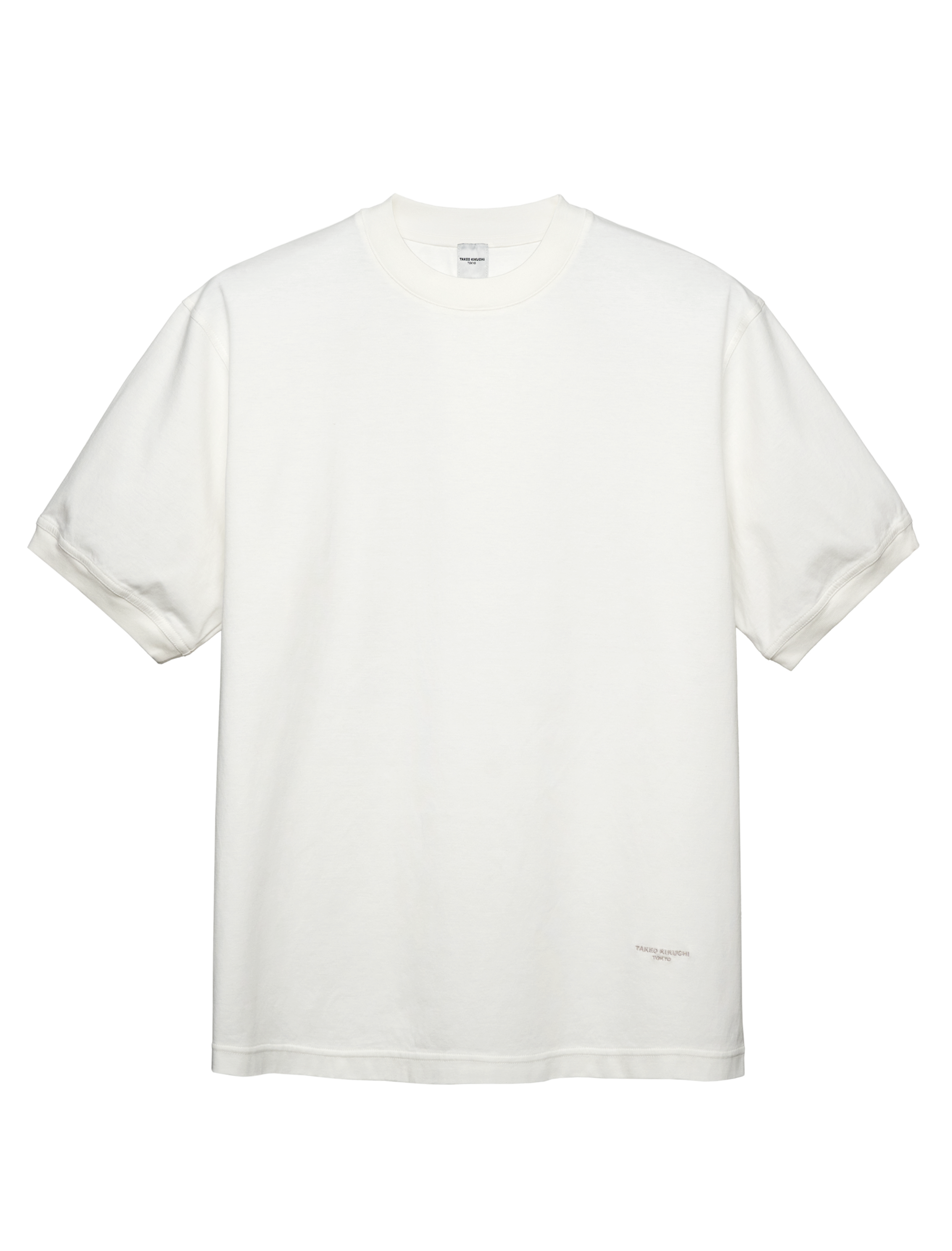 WHITE CUFFED CREW NECK ANTI UV COTTON TSHIRT (1)