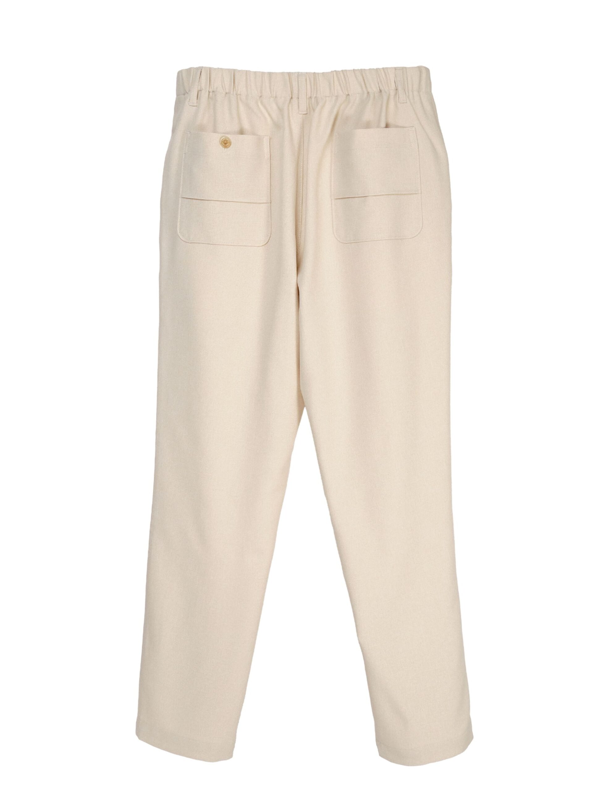 BEIGE DRY TWEED-LIKE EASY PANTS (2)