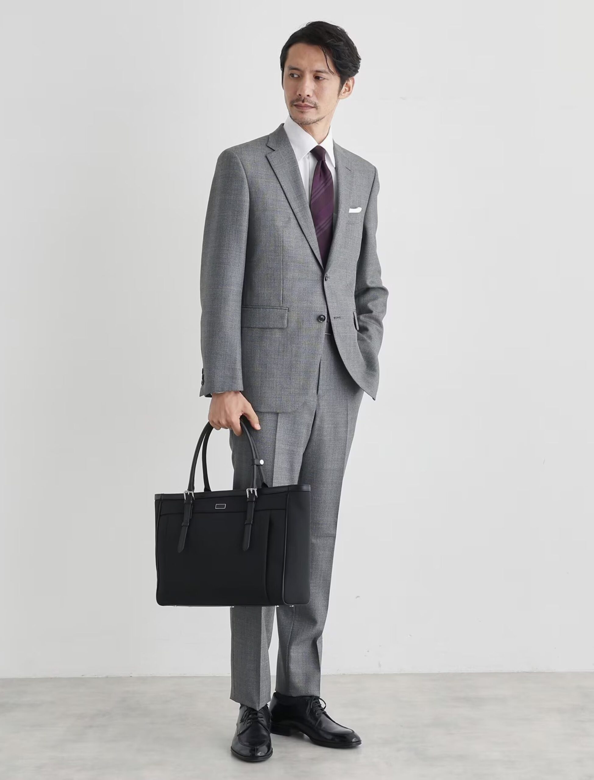 BLACK MELANGE PINHEAD BRIEF TOTE BAG (4)