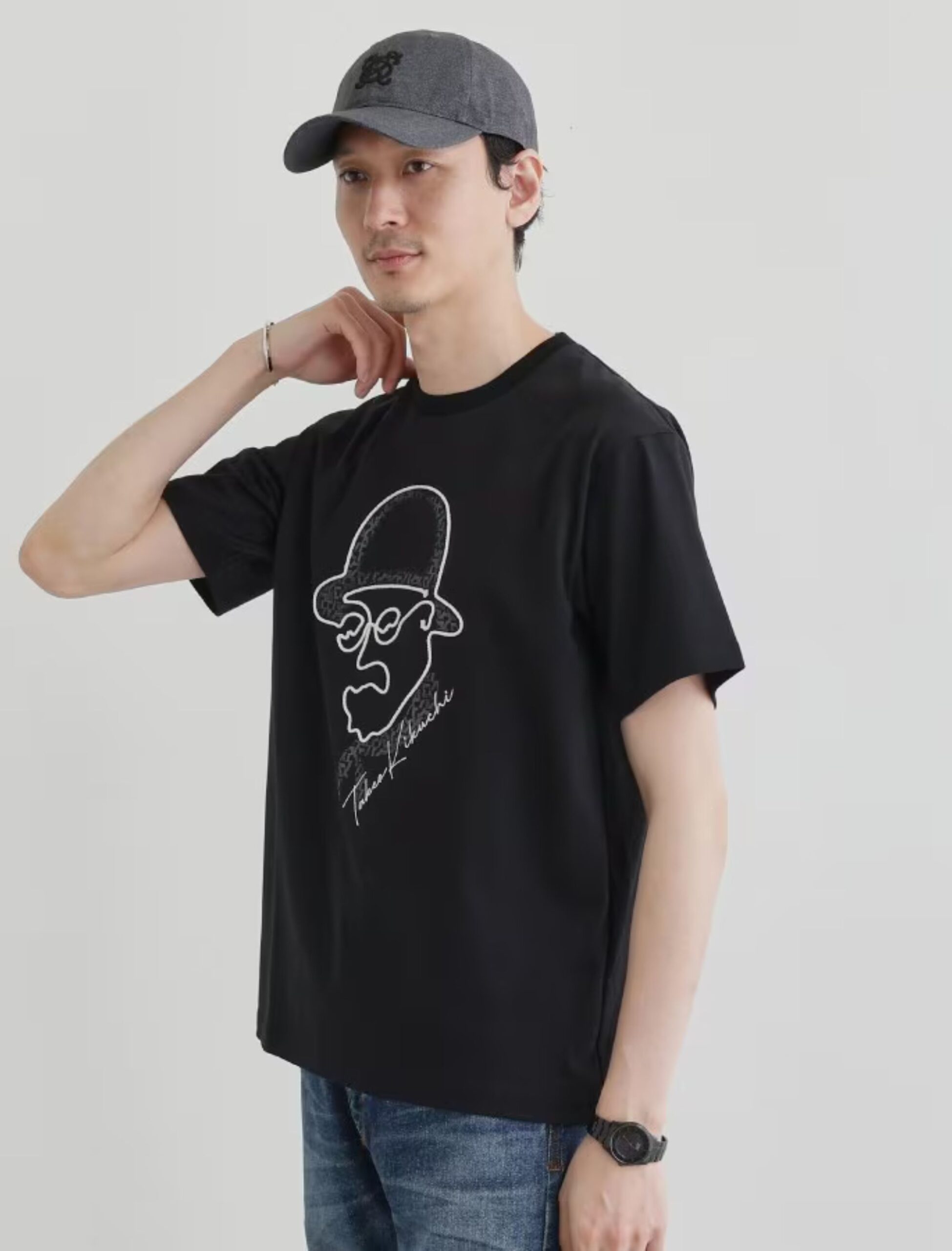 BLACK MIJ ROPE EMBROIDERY FACE TSHIRT (3)