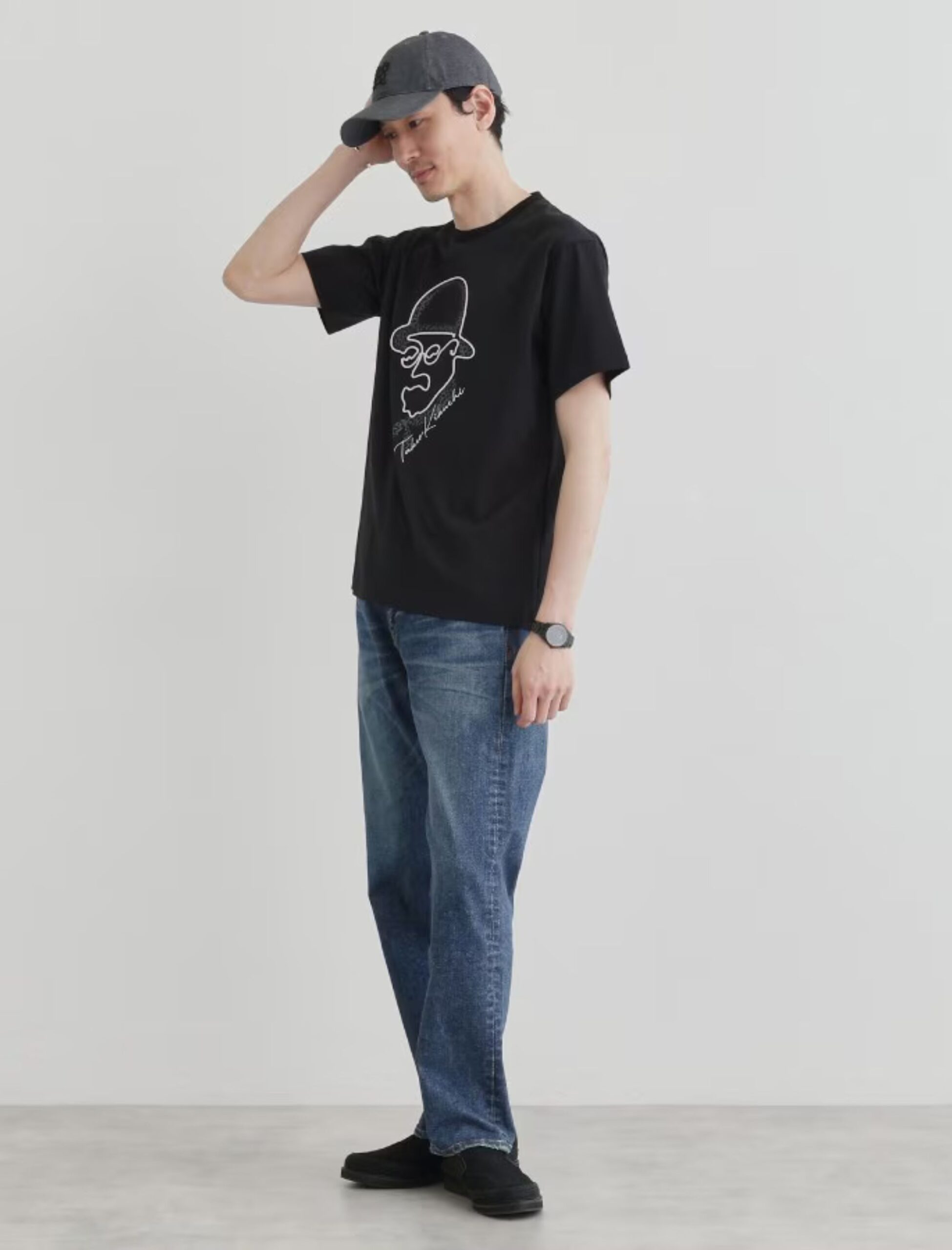 BLACK MIJ ROPE EMBROIDERY FACE TSHIRT (4)