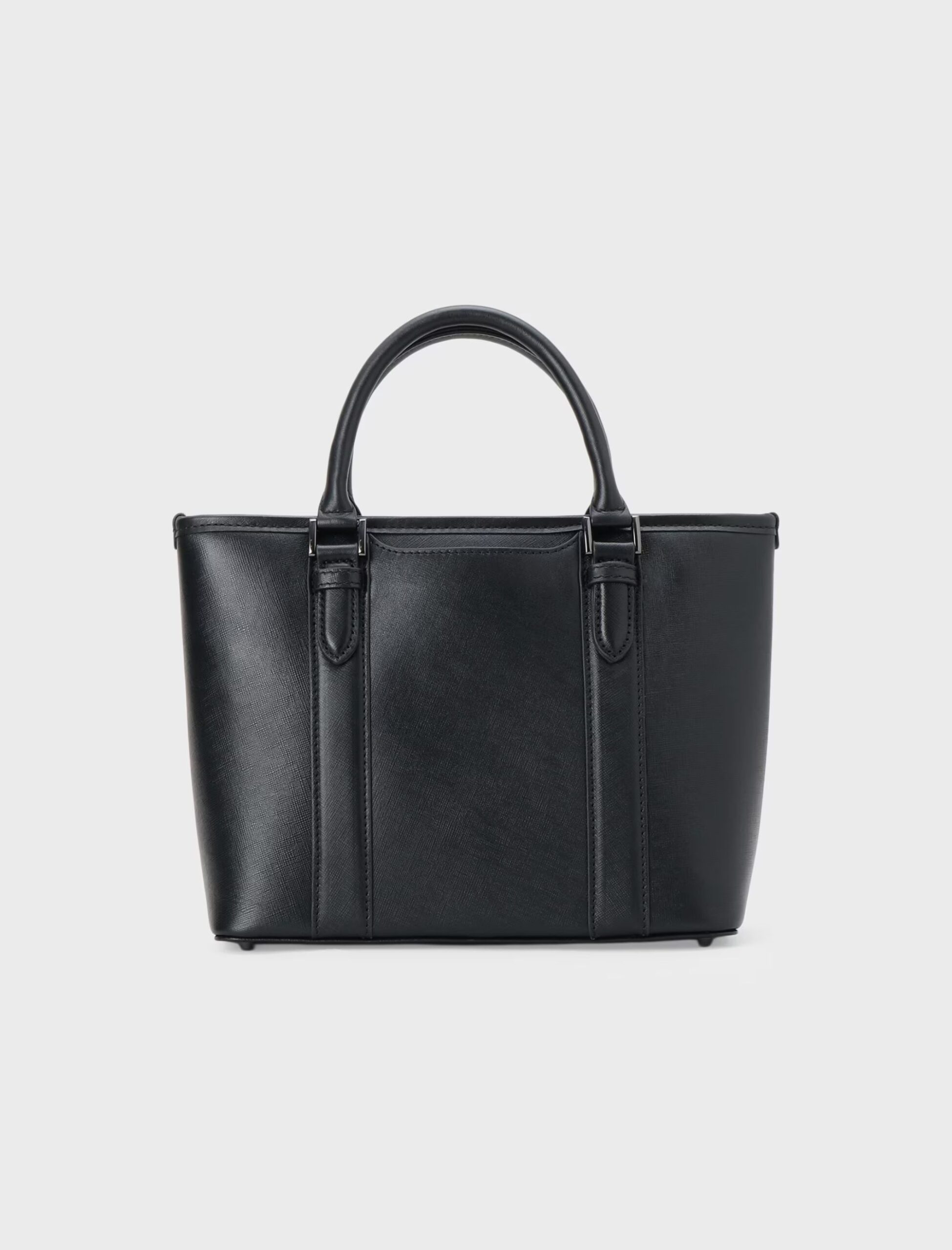 BLACK SAFFIANO ROYAL LEATHER SMALL TOTE BAG (1)