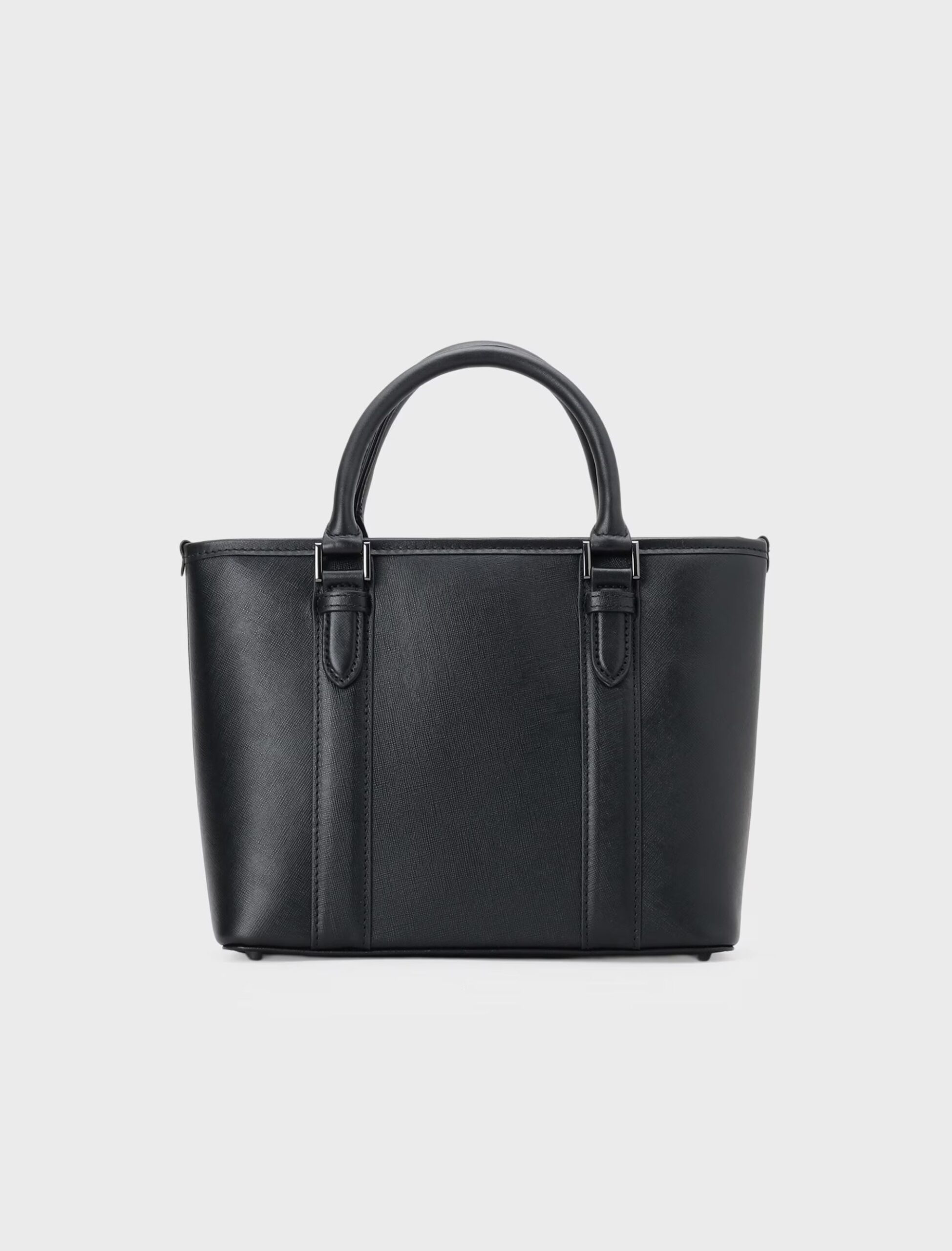 BLACK SAFFIANO ROYAL LEATHER SMALL TOTE BAG (3)