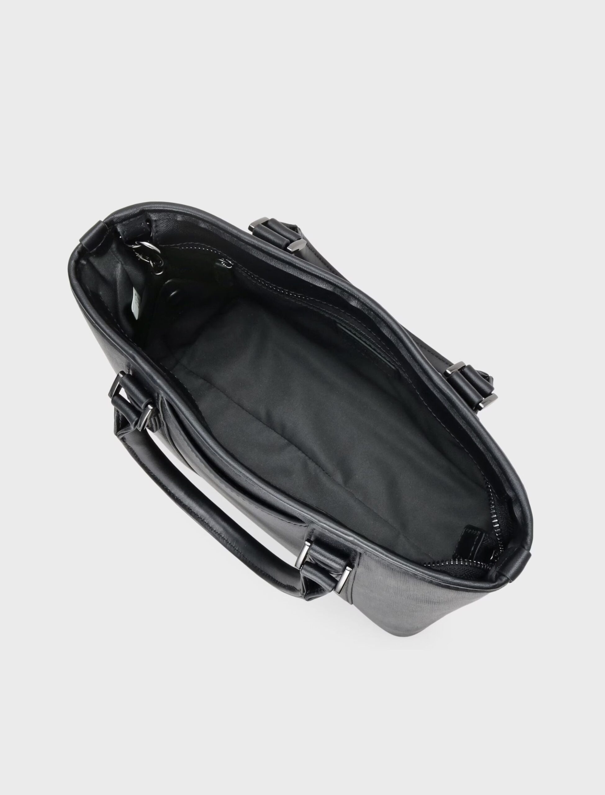 BLACK SAFFIANO ROYAL LEATHER SMALL TOTE BAG (5)