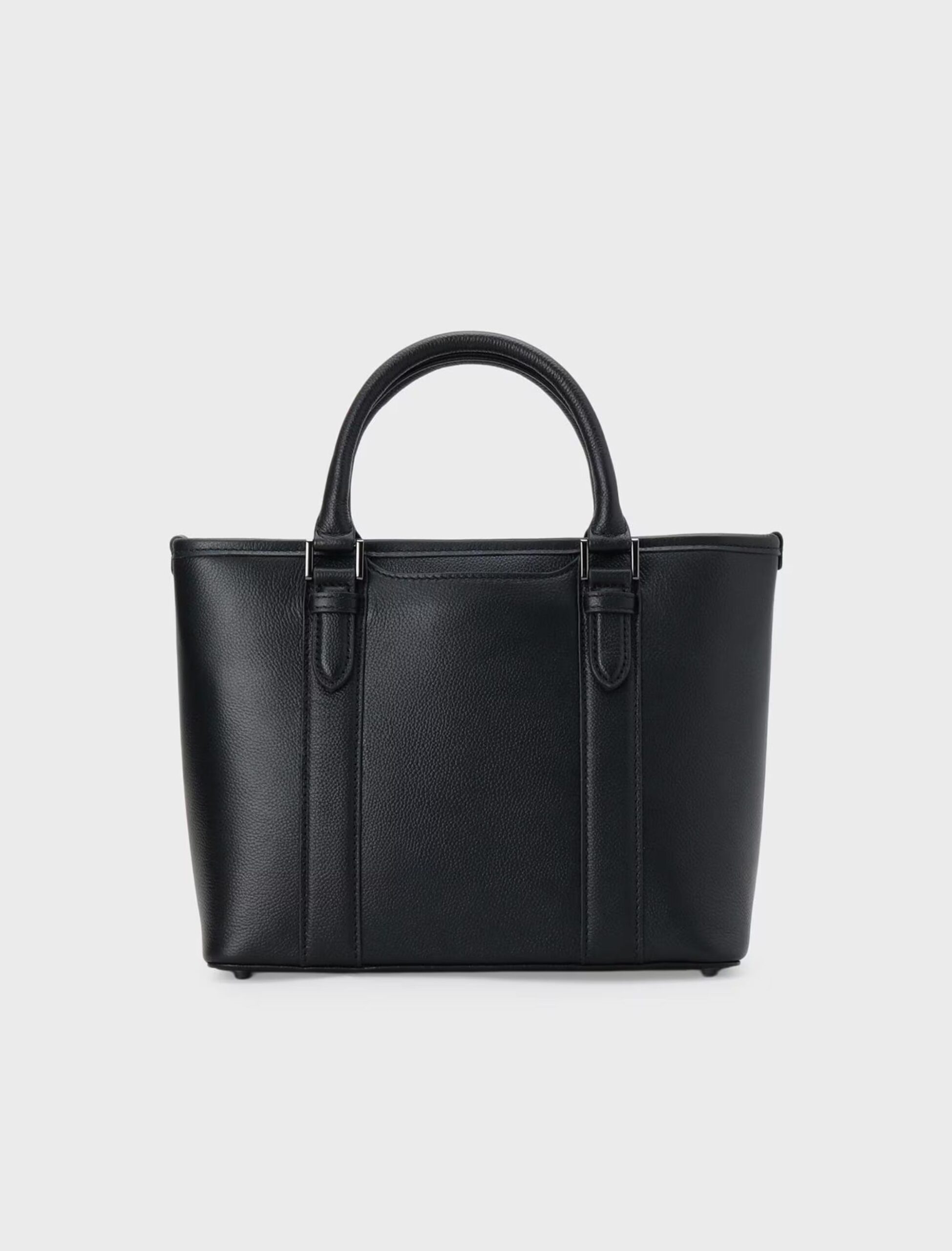BLACK SHRINK ROYAL LEATHER SMALL TOTE BAG (1)