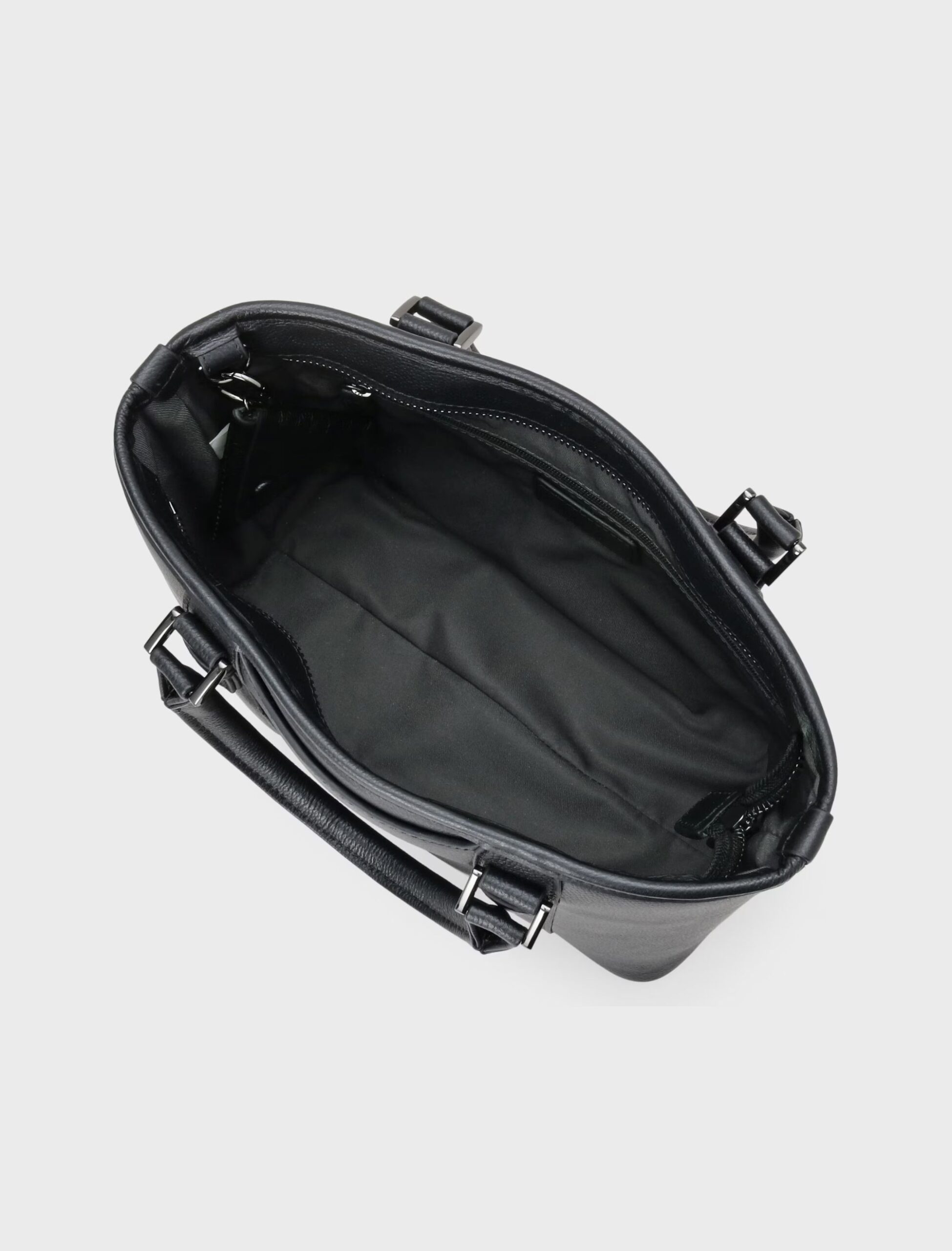 BLACK SHRINK ROYAL LEATHER SMALL TOTE BAG (6)