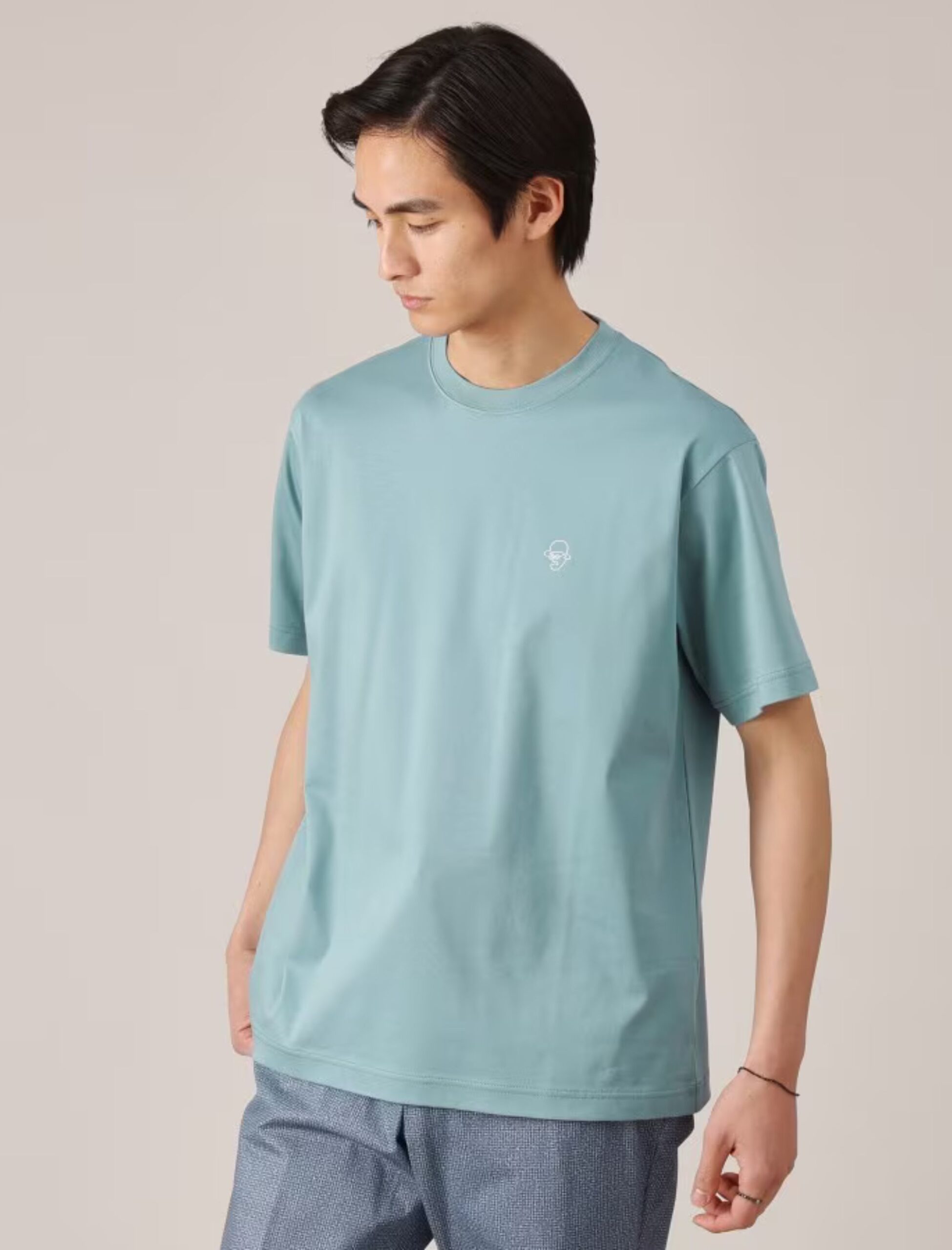 BLUE MIJ POP COLOR EMBRIODERY TSHIRT (1)