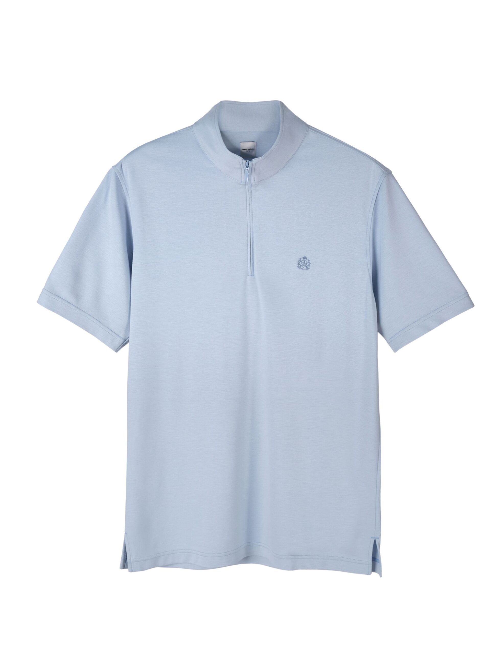 BLUE SUPER SOFT STAND COLLAR ZIPPER POLO SHIRT (1)
