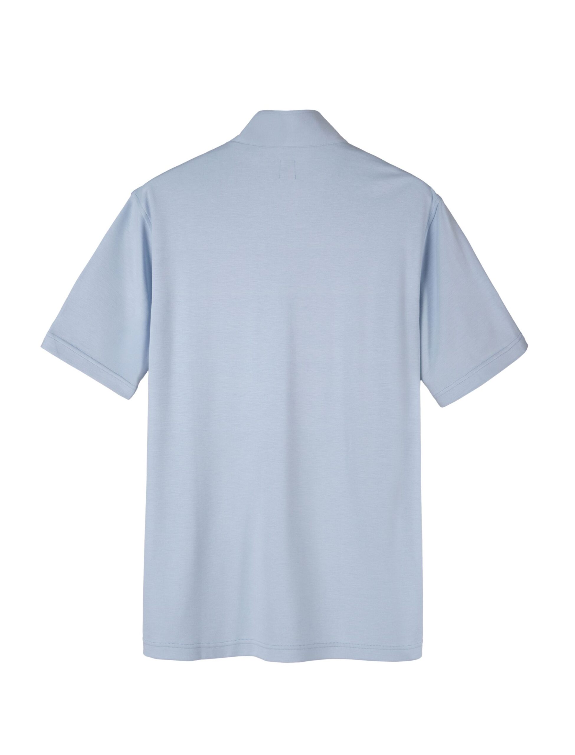 BLUE SUPER SOFT STAND COLLAR ZIPPER POLO SHIRT (2)