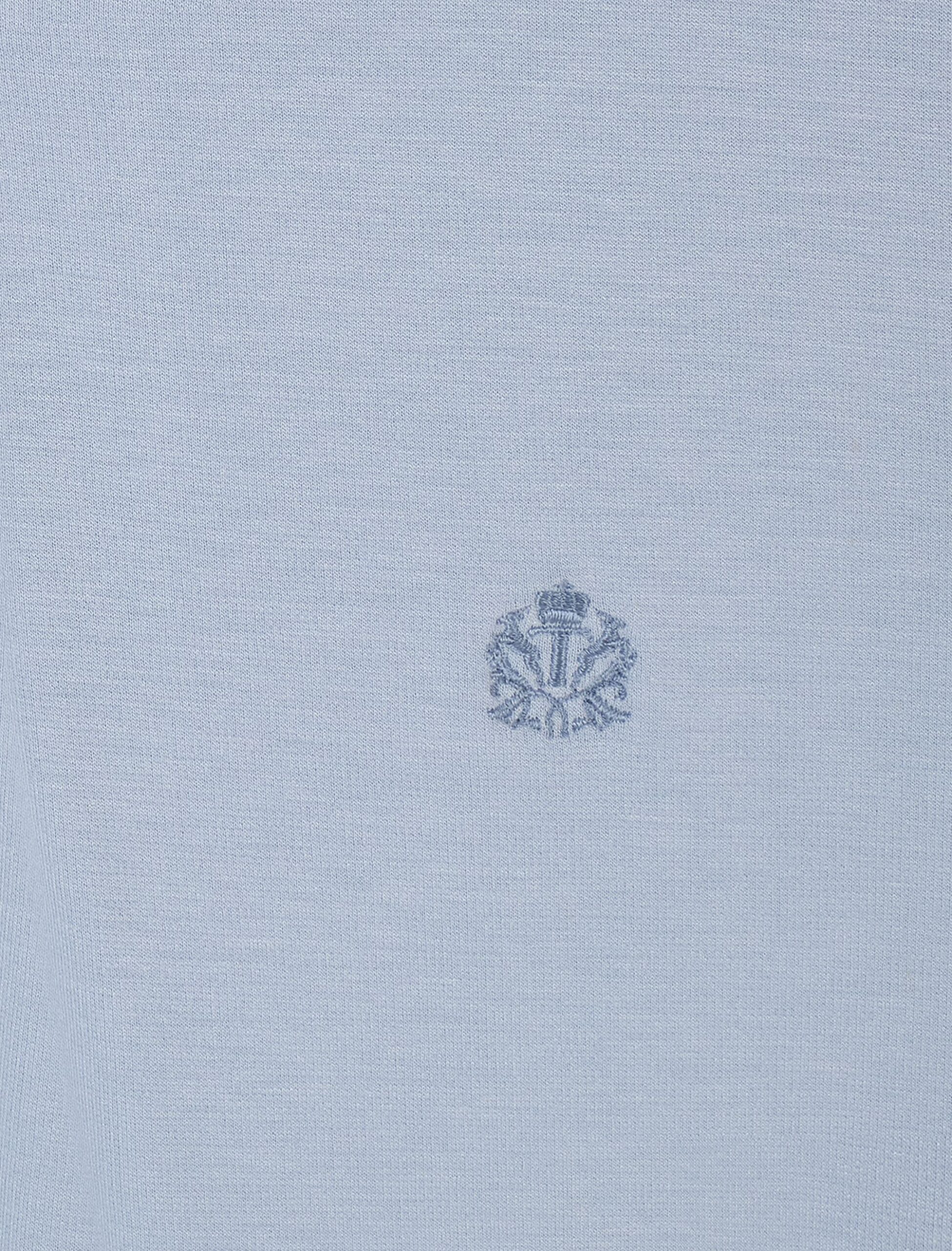 BLUE SUPER SOFT STAND COLLAR ZIPPER POLO SHIRT (3)