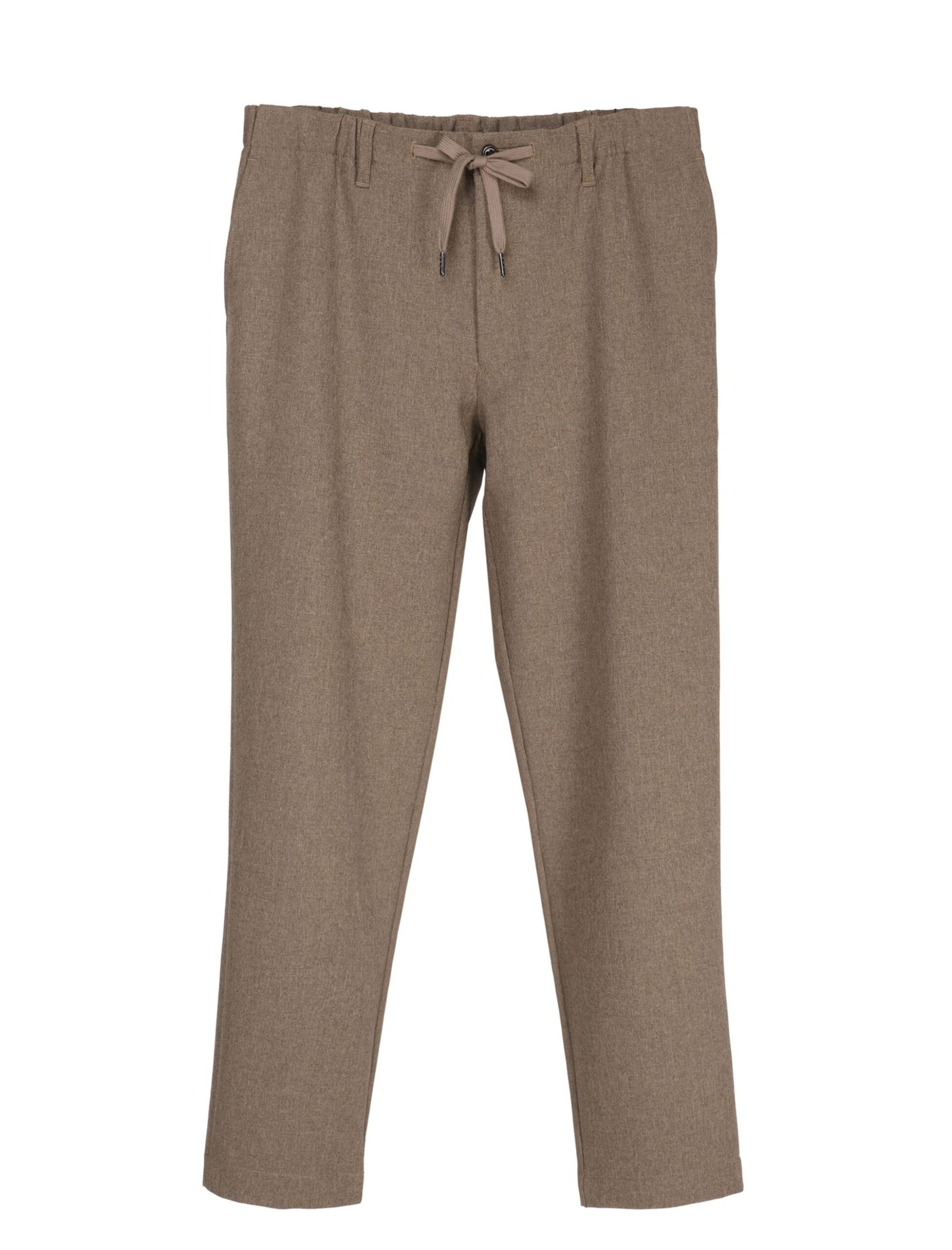 BROWN DRY TWEED-LIKE EASY PANTS (1)