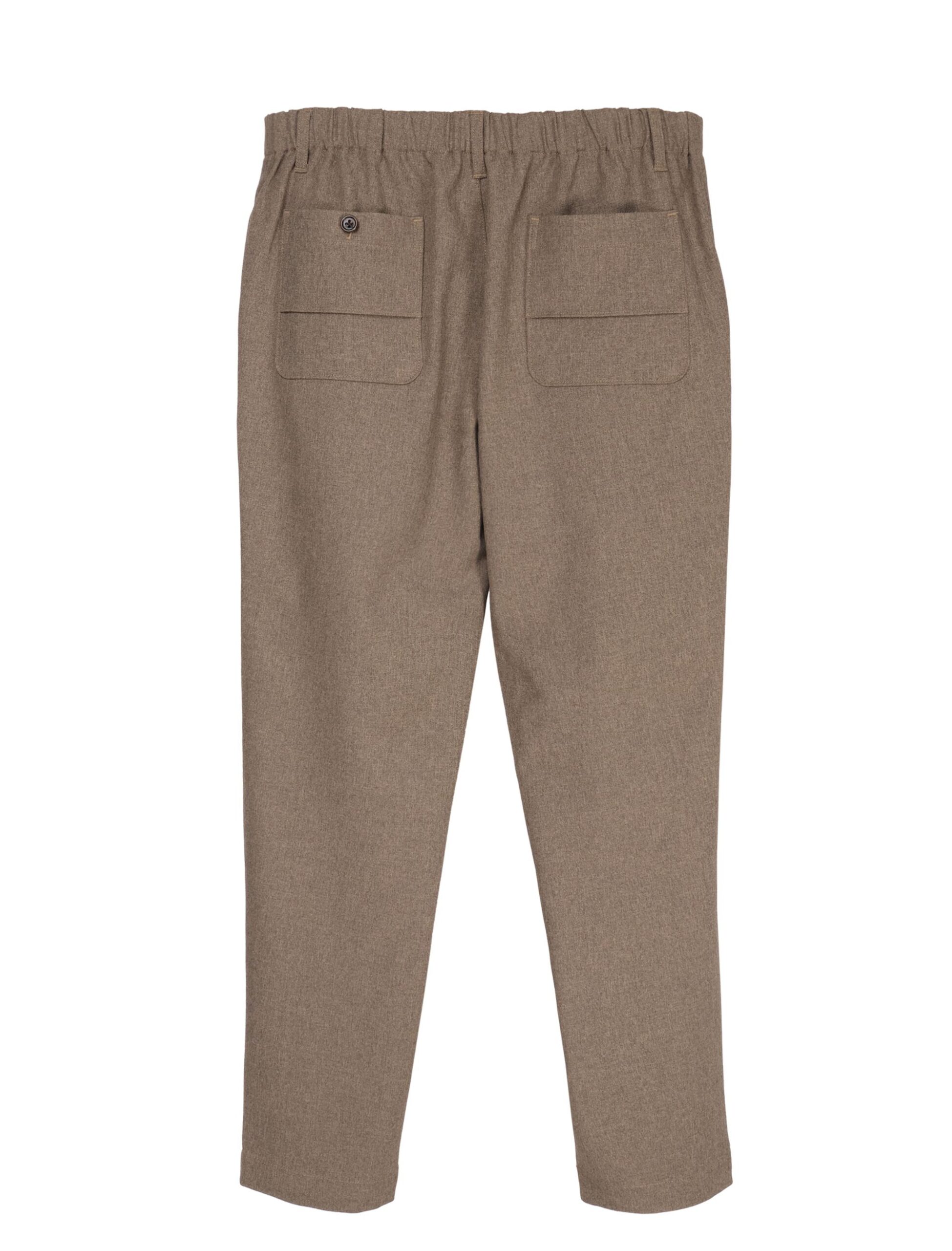 BROWN DRY TWEED-LIKE EASY PANTS (2)