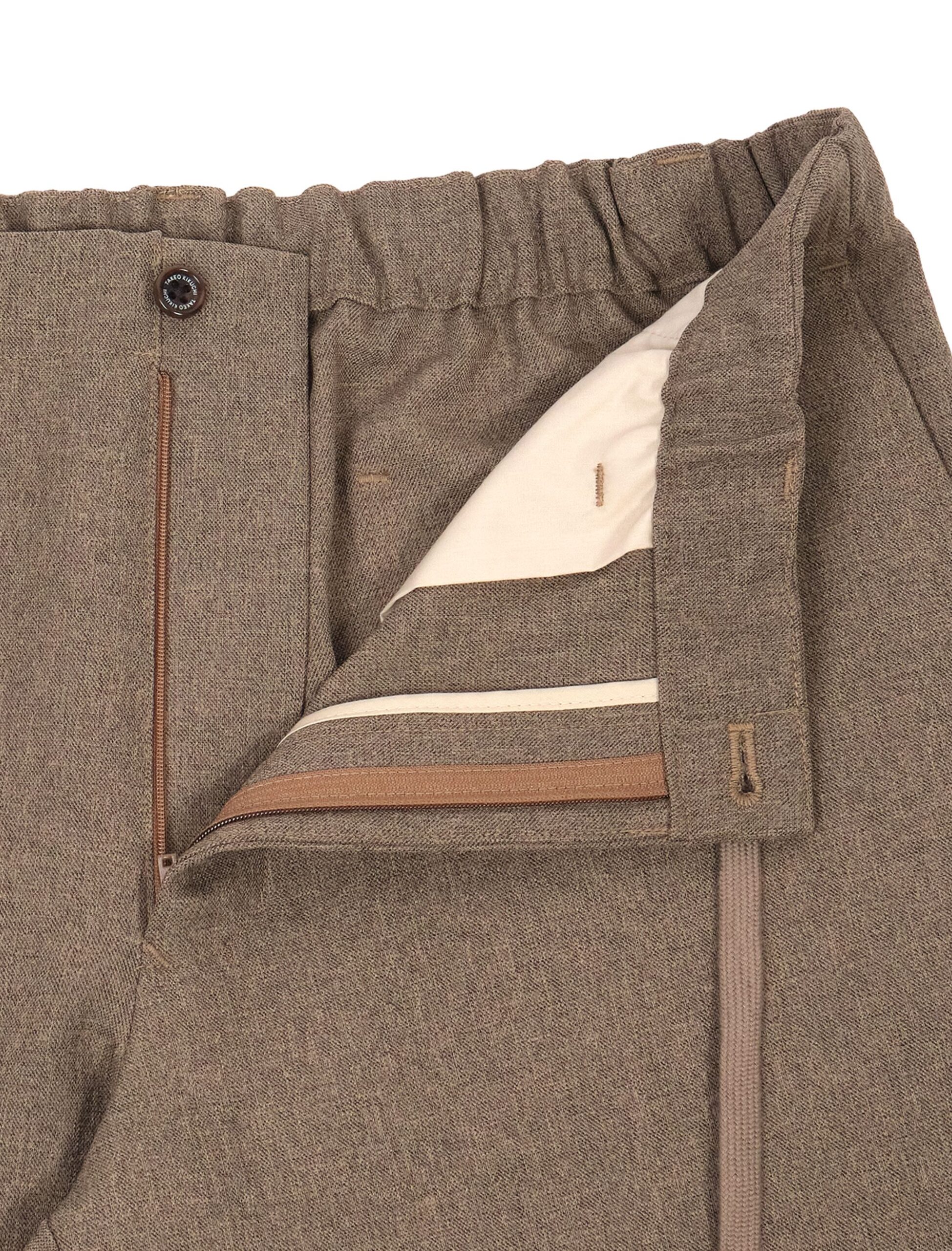 BROWN DRY TWEED-LIKE EASY PANTS (4)