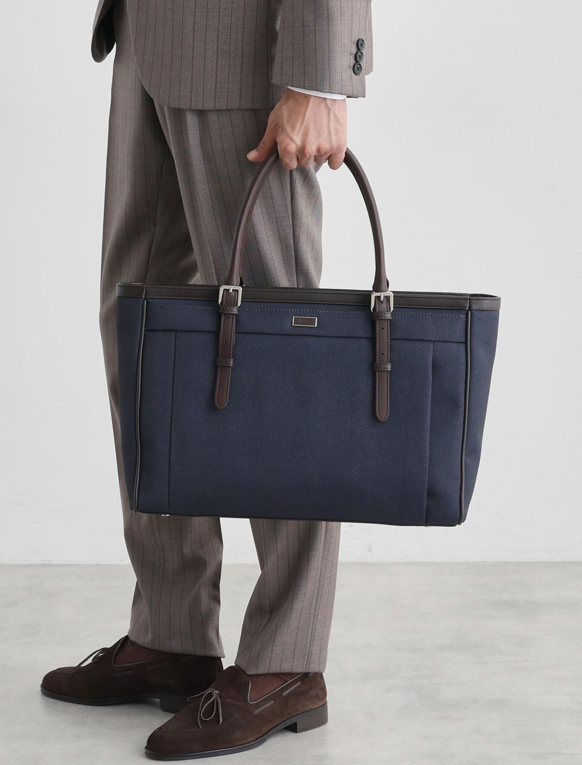 NAVY MELANGE PINHEAD BRIEF TOTE BAG (22)