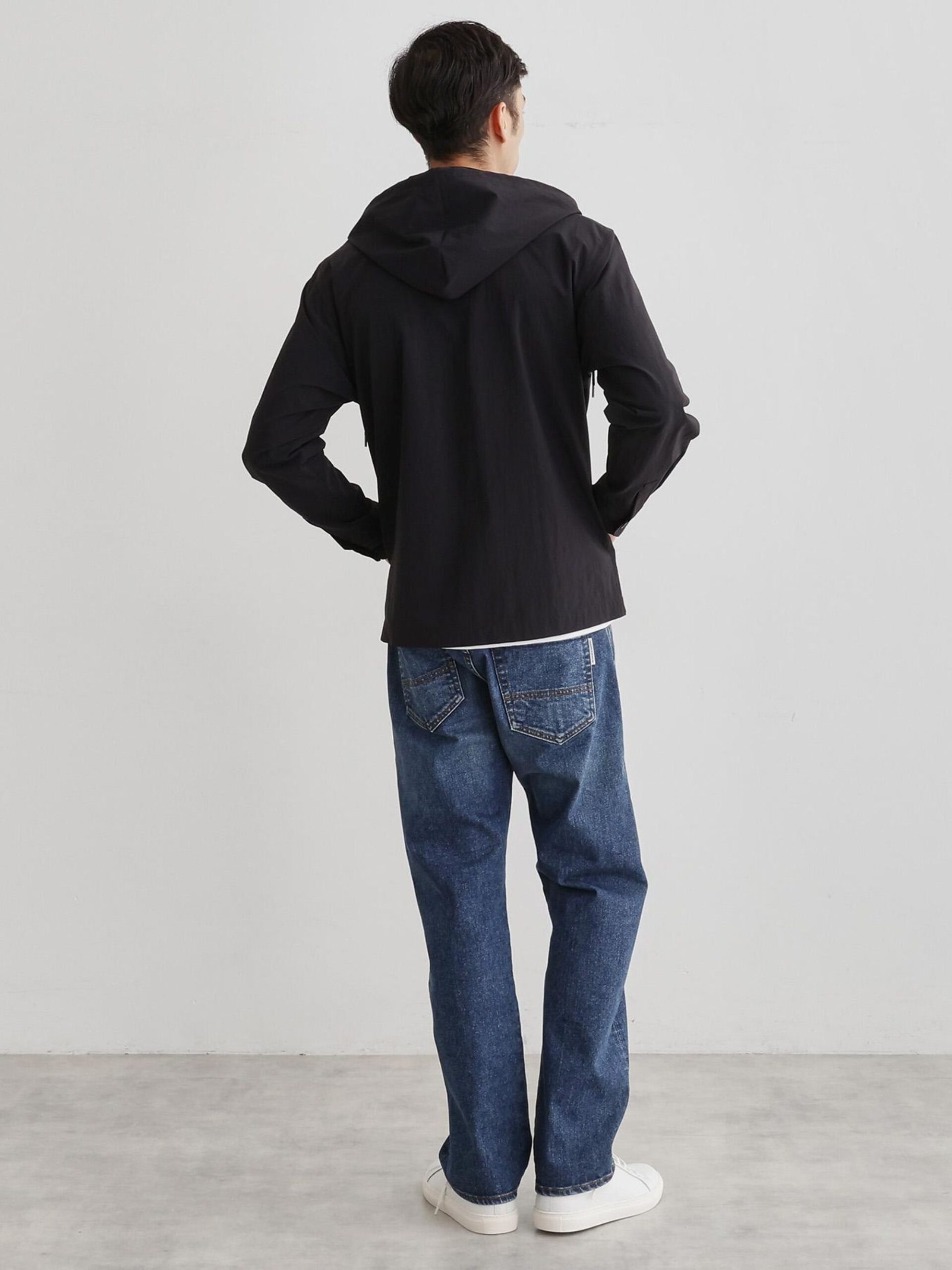 BLACK NYLON ZIP UP HOODIE JACKET (15)