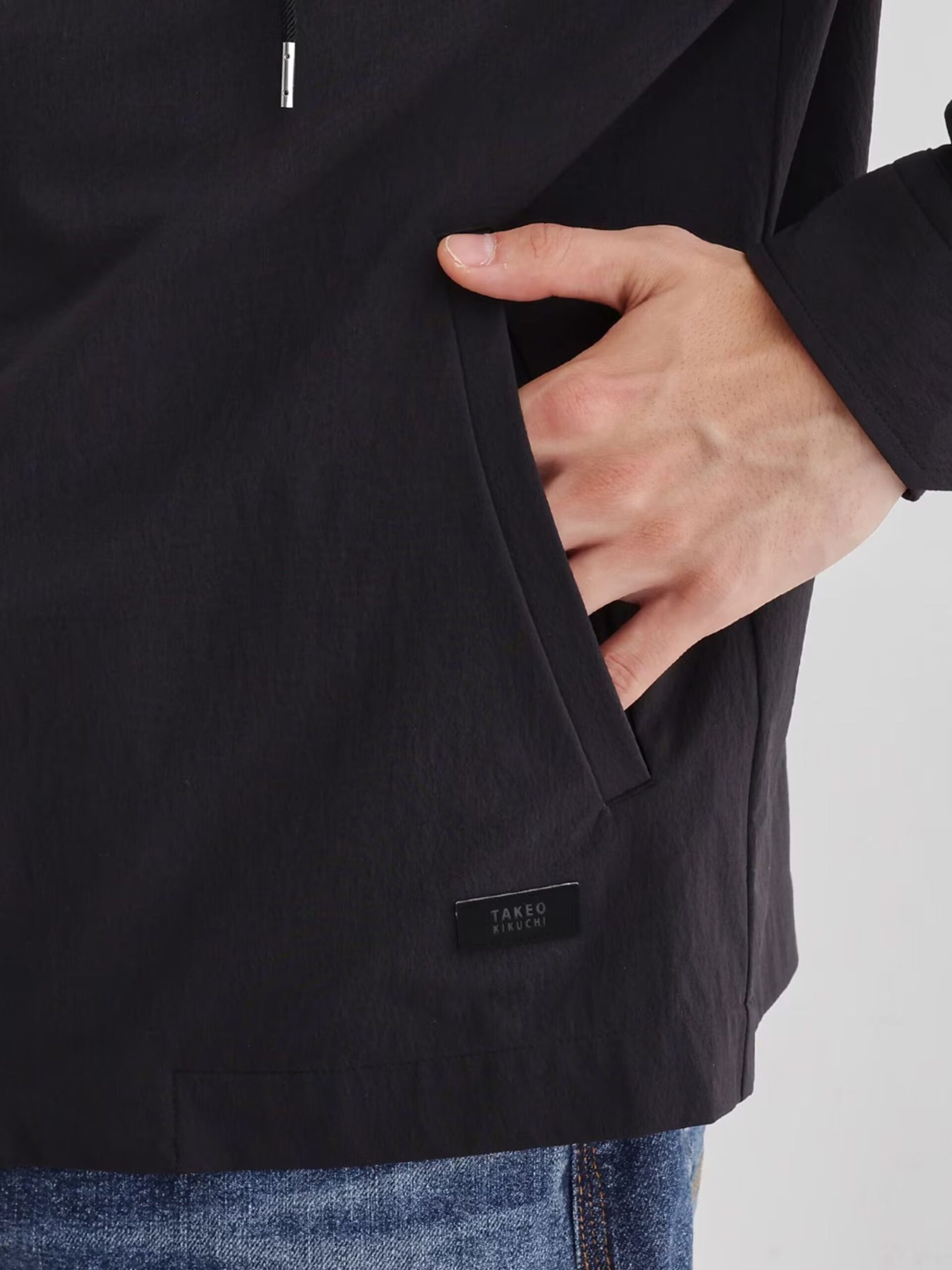 BLACK NYLON ZIP UP HOODIE JACKET (8)