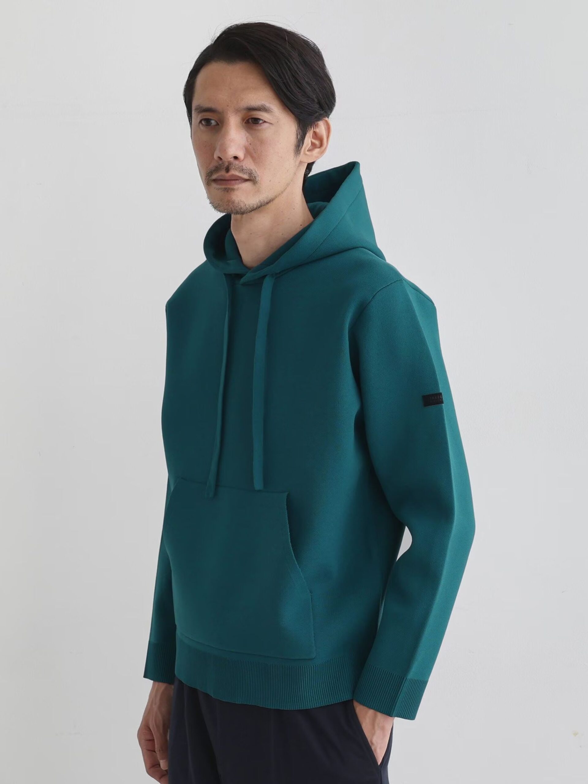 BLUE GREEN SPONGY PULLOVER KNIT HOODIE (11)
